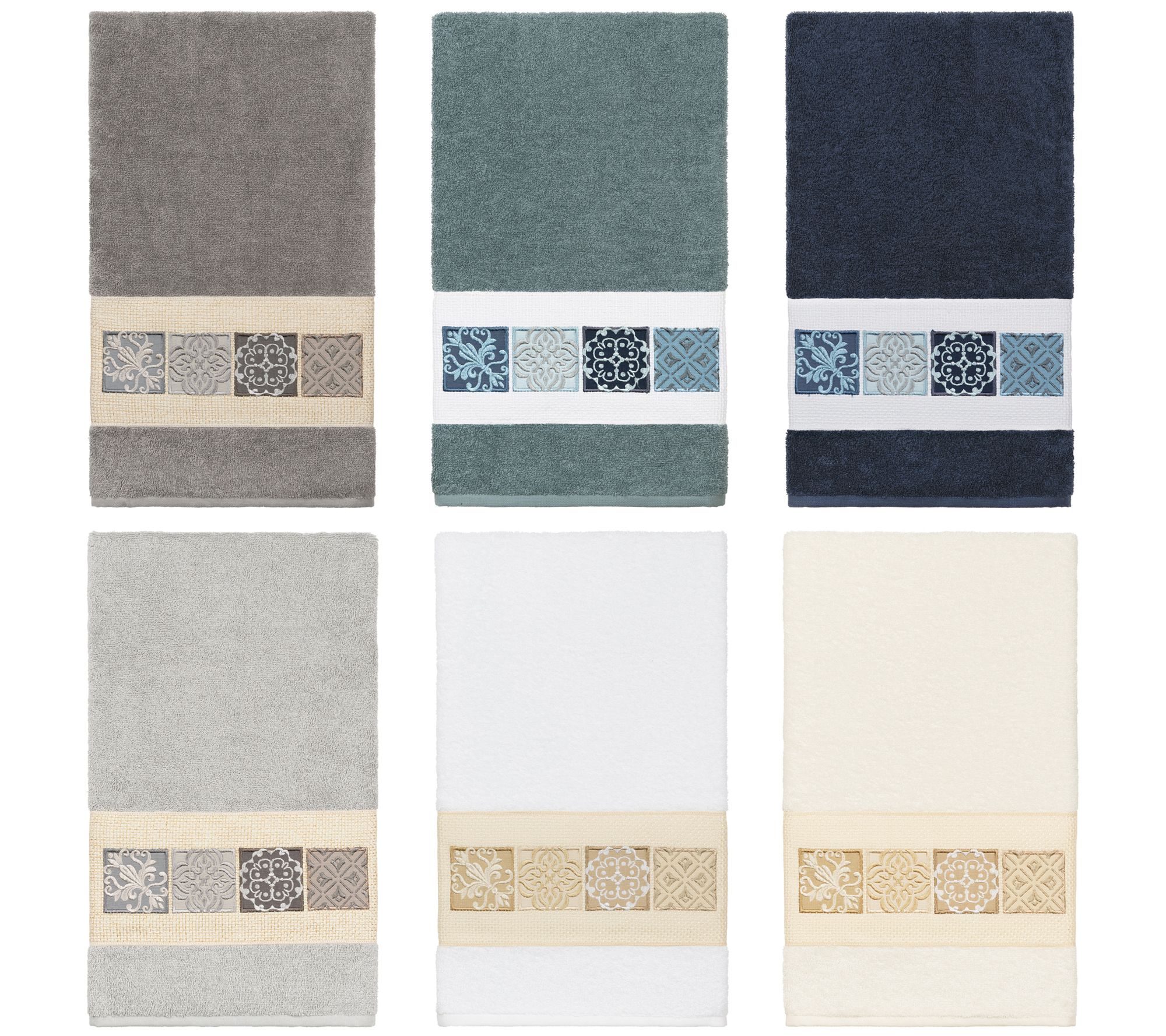 Linum Home Textiles Vivian Embellished Bath Towel - QVC.com