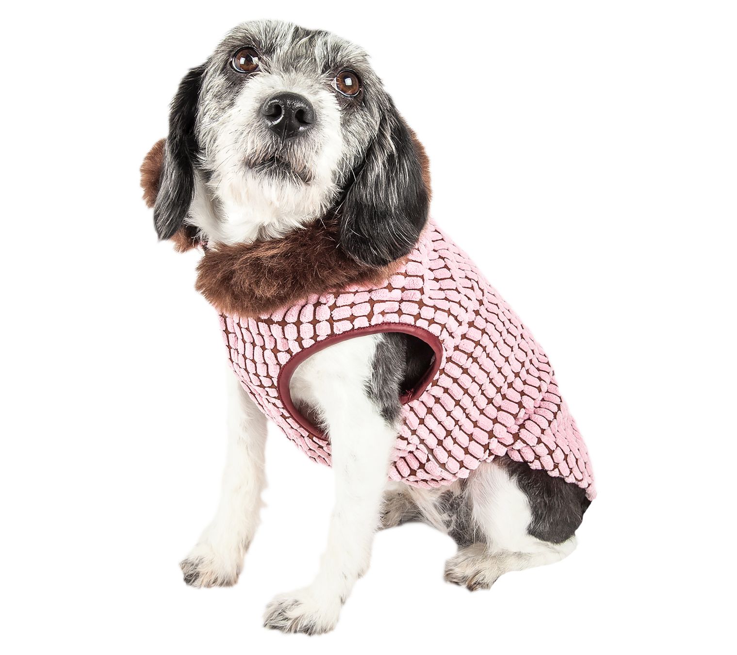 Pet Life Luxe 'Beautifur' Boxed Mink Fur Dog Coat Jacket