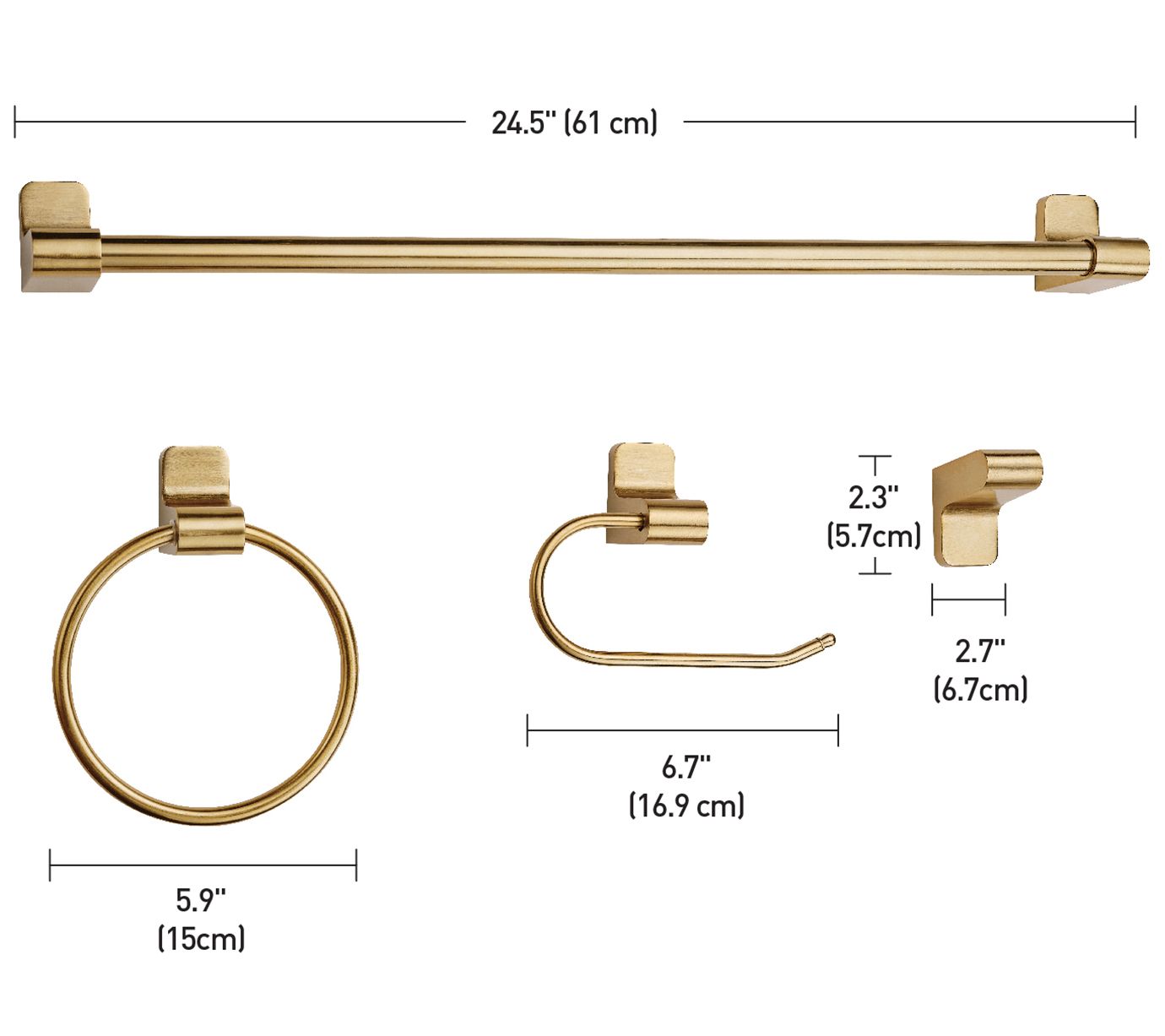 Globe Electric Positano 4Pc Bathroom Hardware Accessory Kit