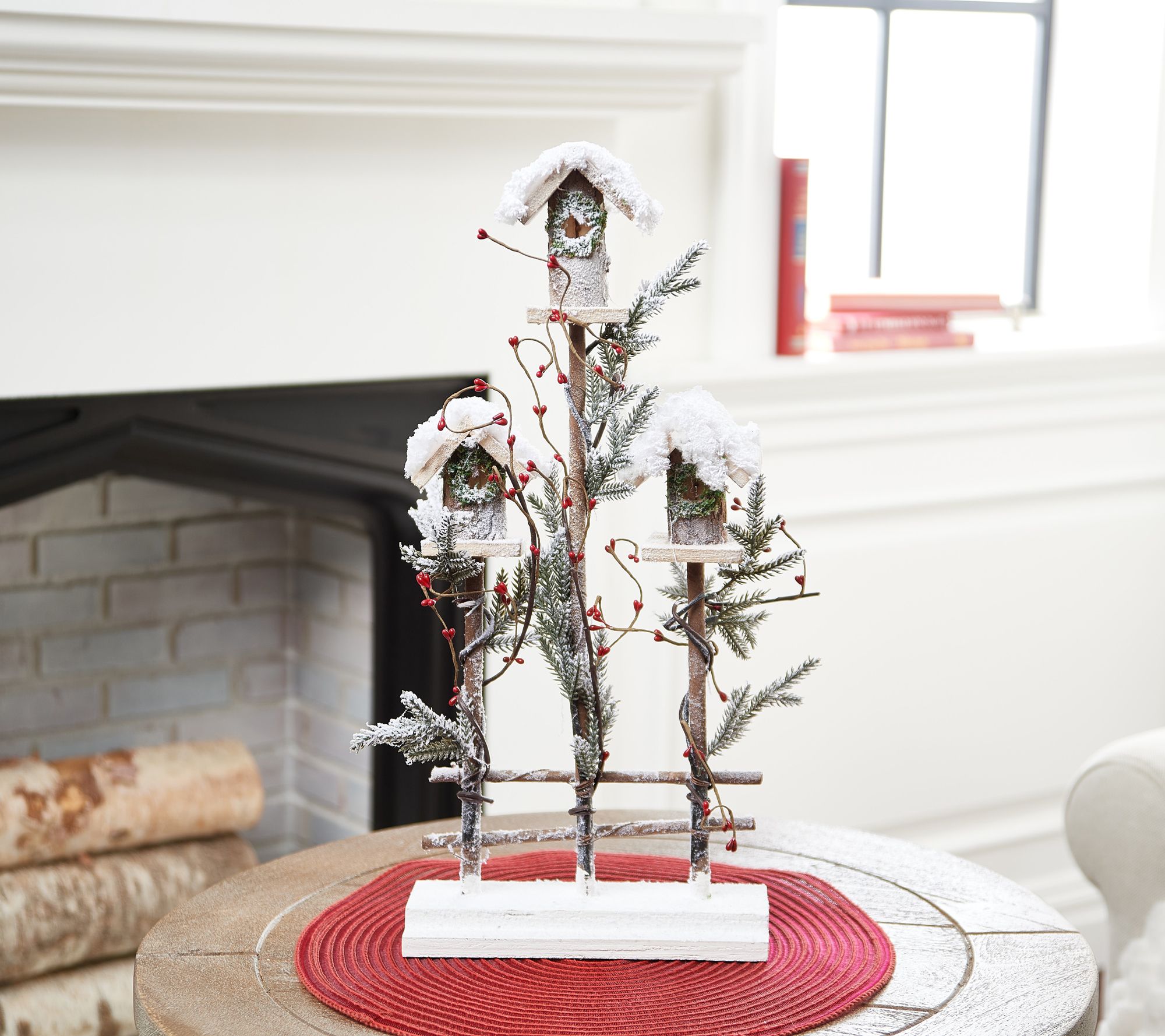 "As Is" Birdhouses with Pine and Berry Accents by Valerie