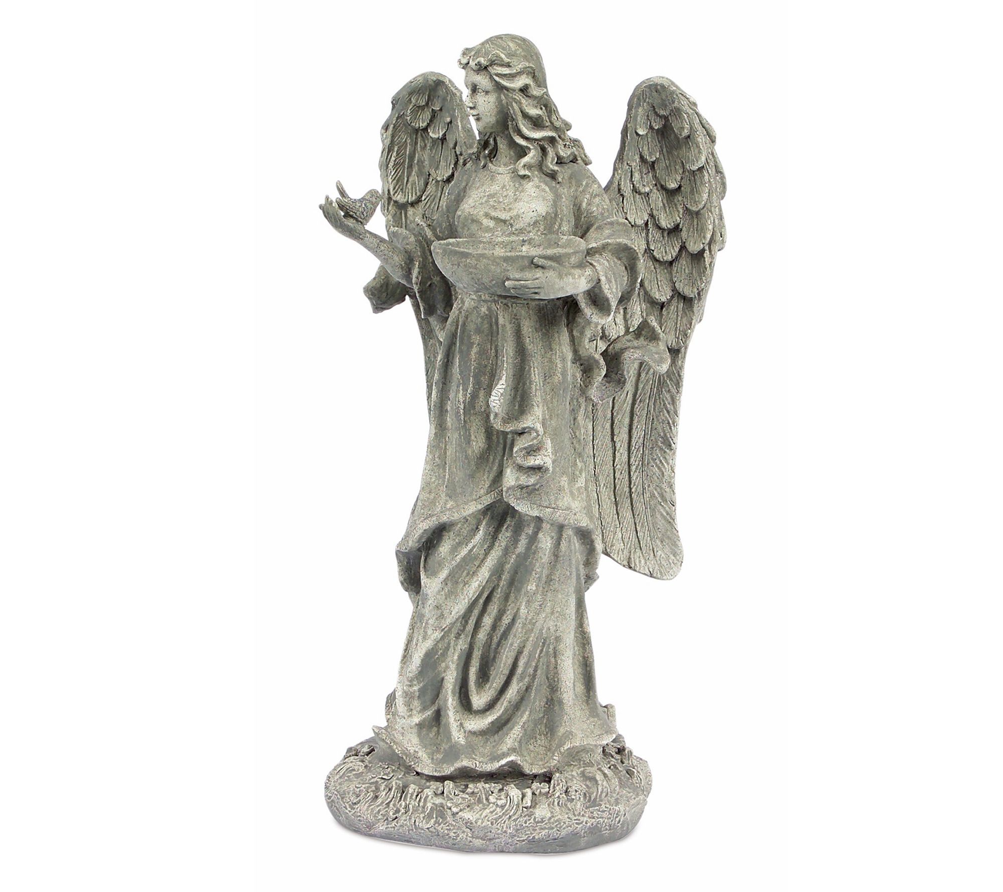 Melrose Angel Garden Statue with Birdbath Bowl Accent