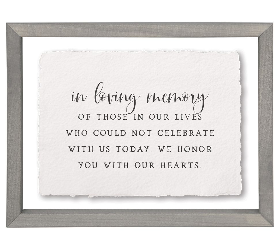 Sincere Surroundings. 14" In Loving Memory. Floating Frame Art