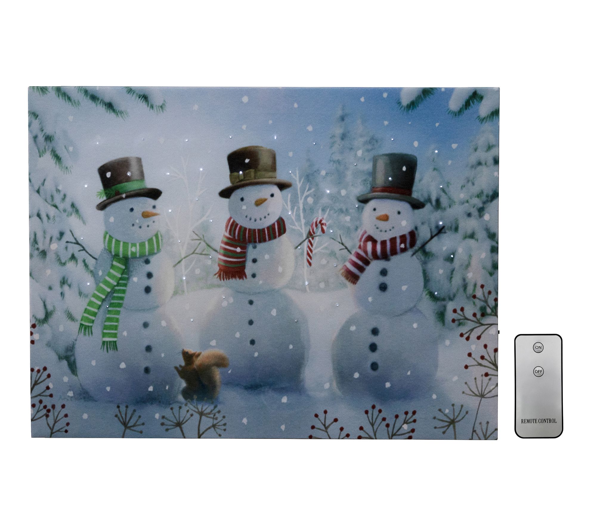 LumaBase B/O Lighted Wall Art- Cheerful Snowmen