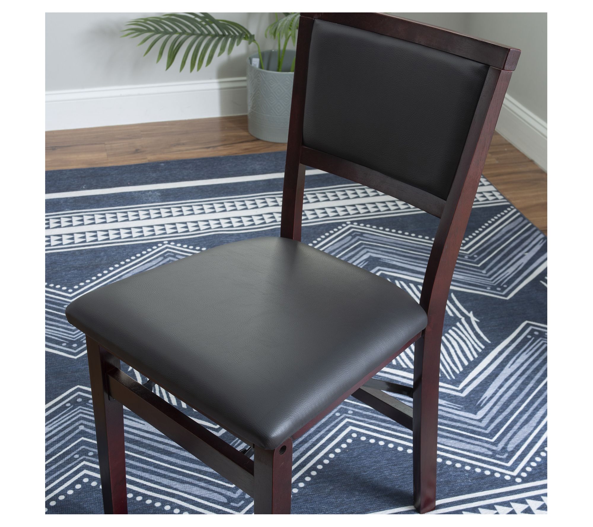 Linon Home Deco r Set of 2 Kase y Pad Back Fold ing Chairs - QVC.com