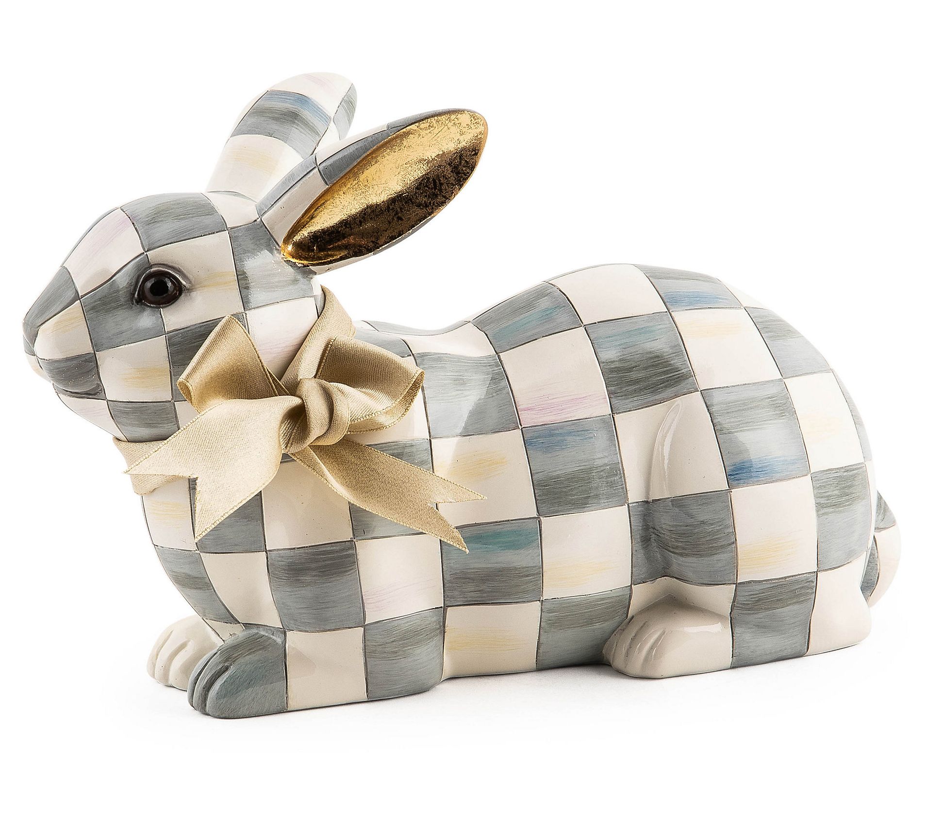 MacKenzieChilds Sterling Check Resting Bunny