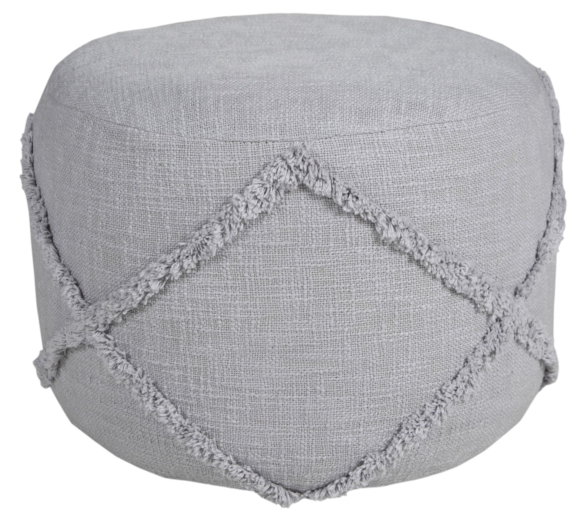 Ox Bay Diamond Solid Hand-Woven Cotton Pouf Ott oman