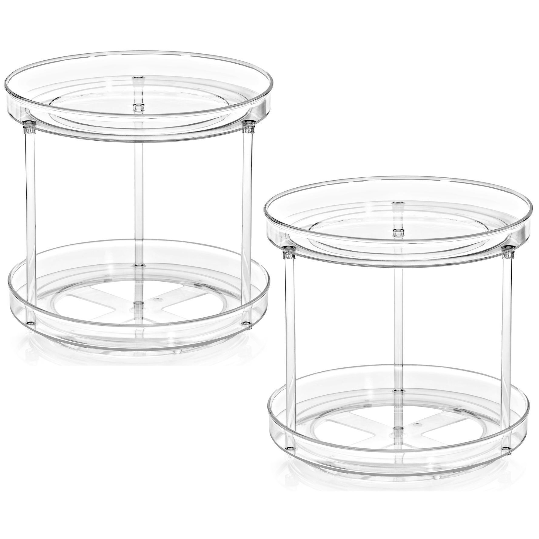 Sorbus 2 Pack 2 Tier Clear Lazy Susan Organizer