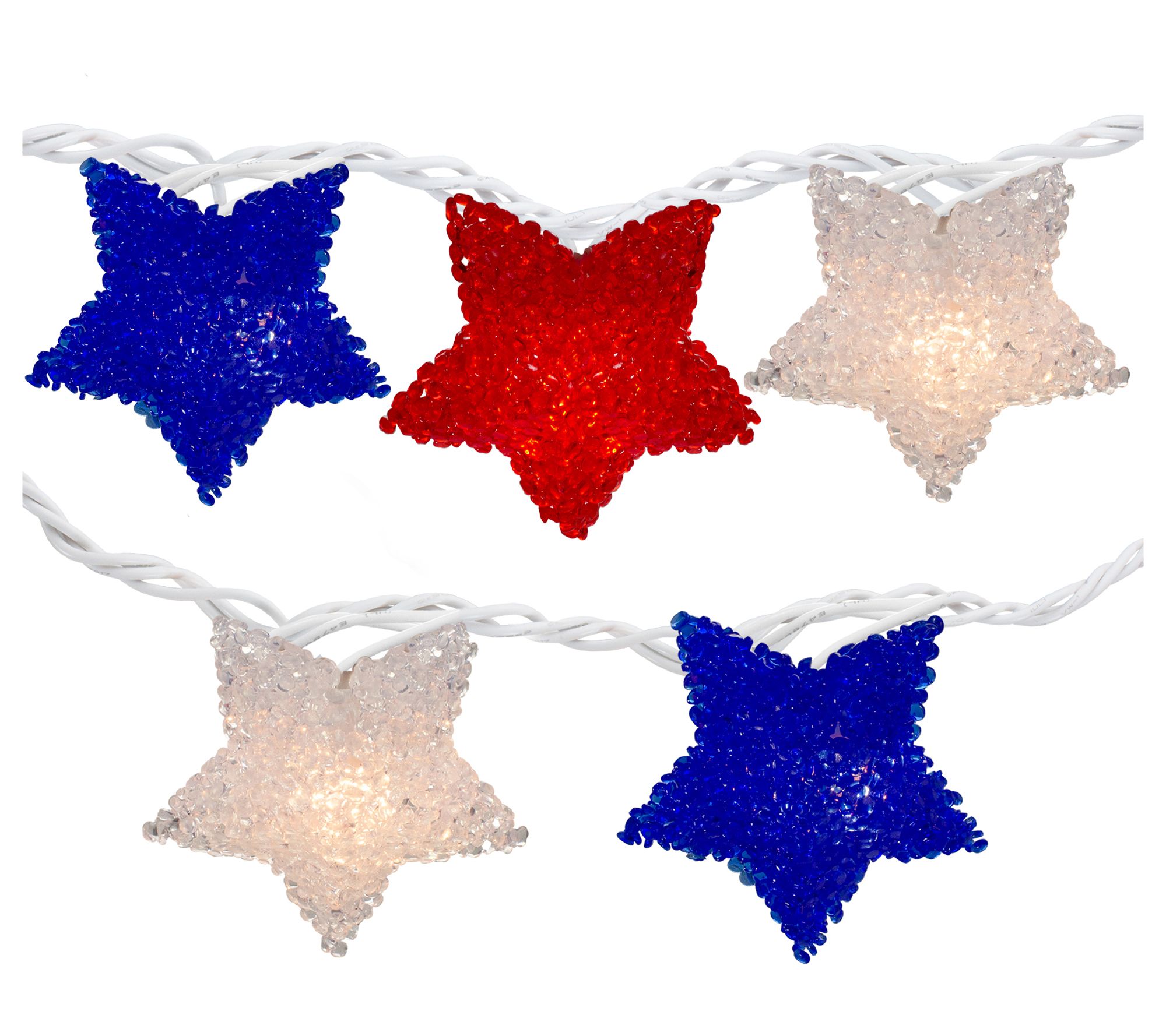 Northlight 5' (10ct) Red and Blue 4th of July Star Light Set