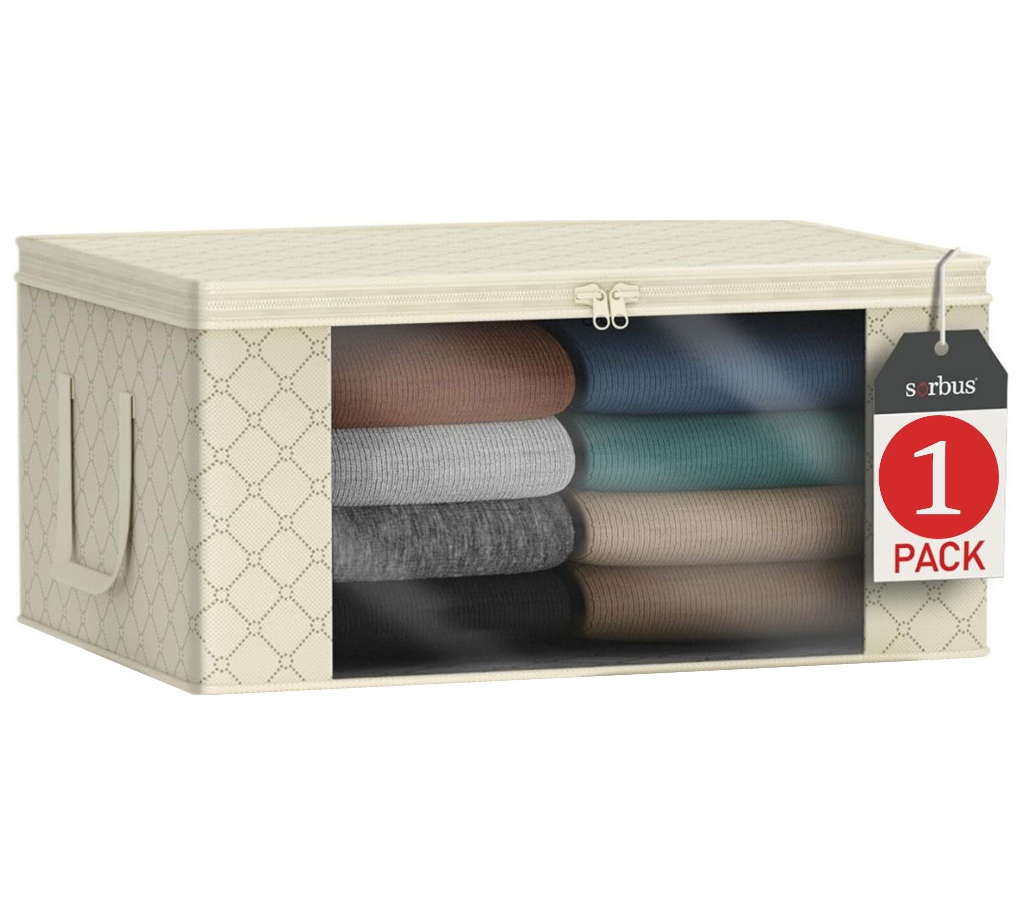 Sorbus Foldable Storage Organizer Bag with Window and Handles