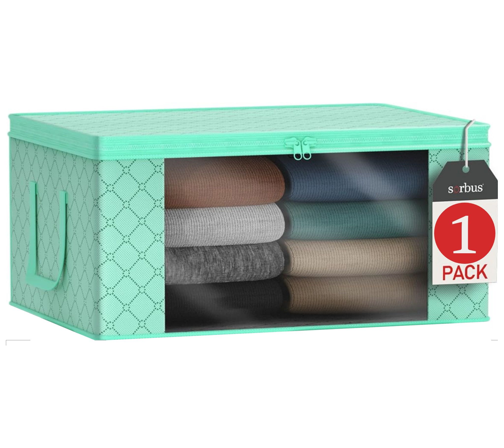 Sorbus Foldable Storage Organizer Bag with Window and Handles