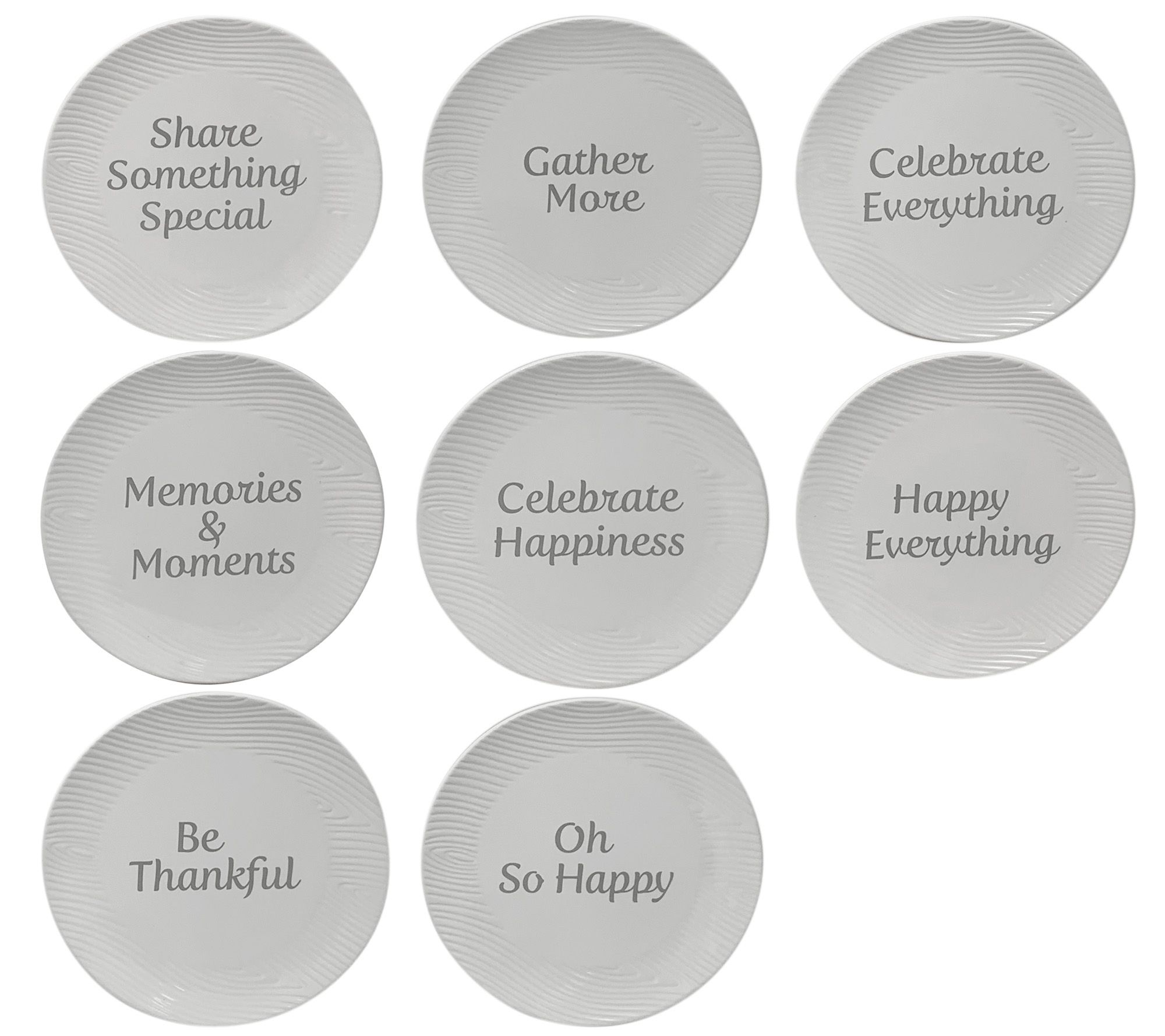 "As Is" Temp- tations Special Ed. Set of (8) 8" Celebrate Plates