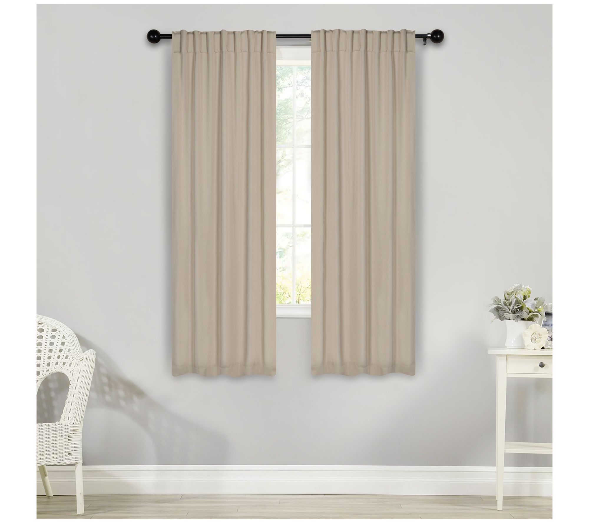 Superior Solid Room Darkening Blackout CurtainsBack Tab 26x63