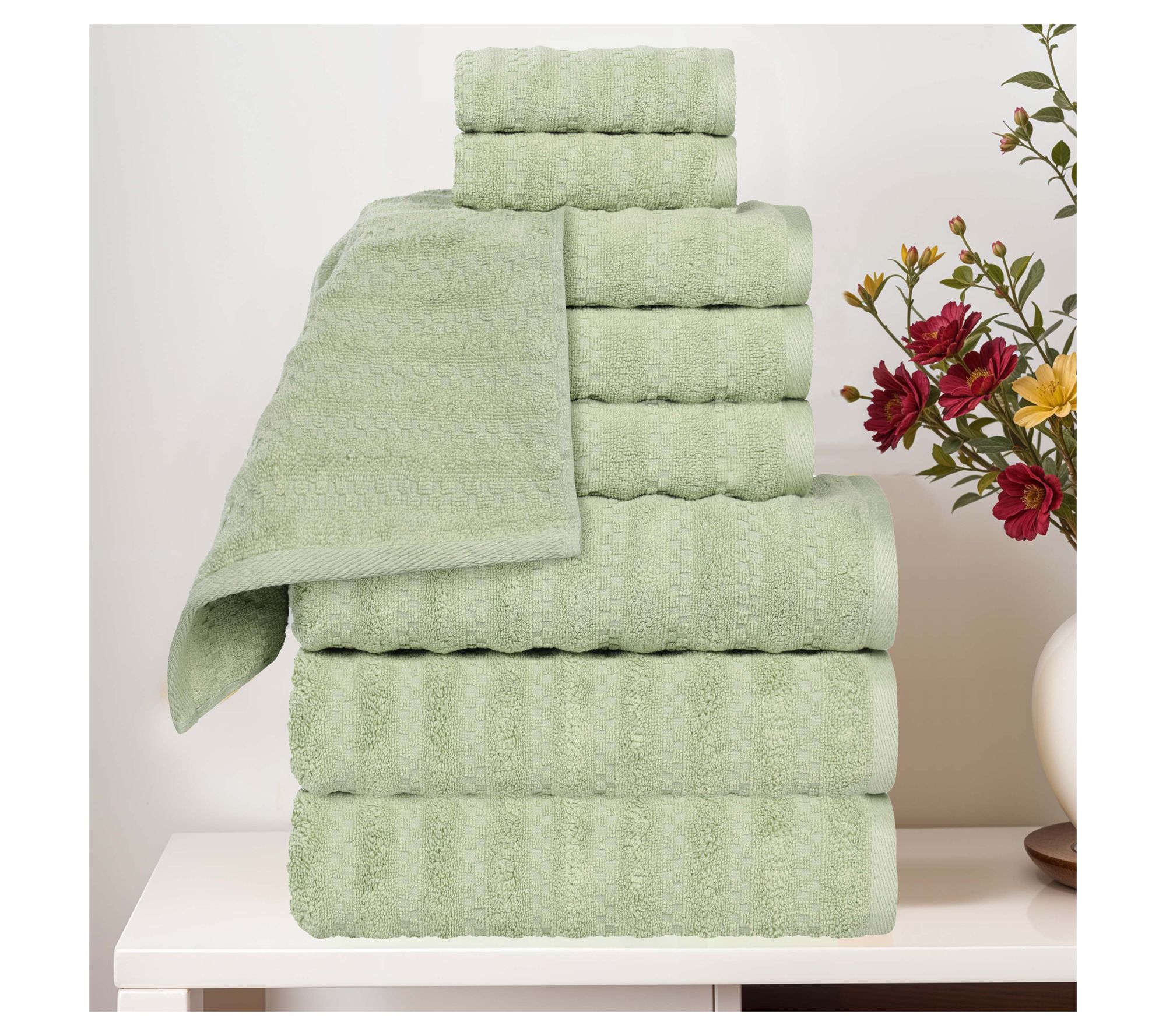 Superior 9 Piece Zuma Zero Twist Cotton Soft Towel Set