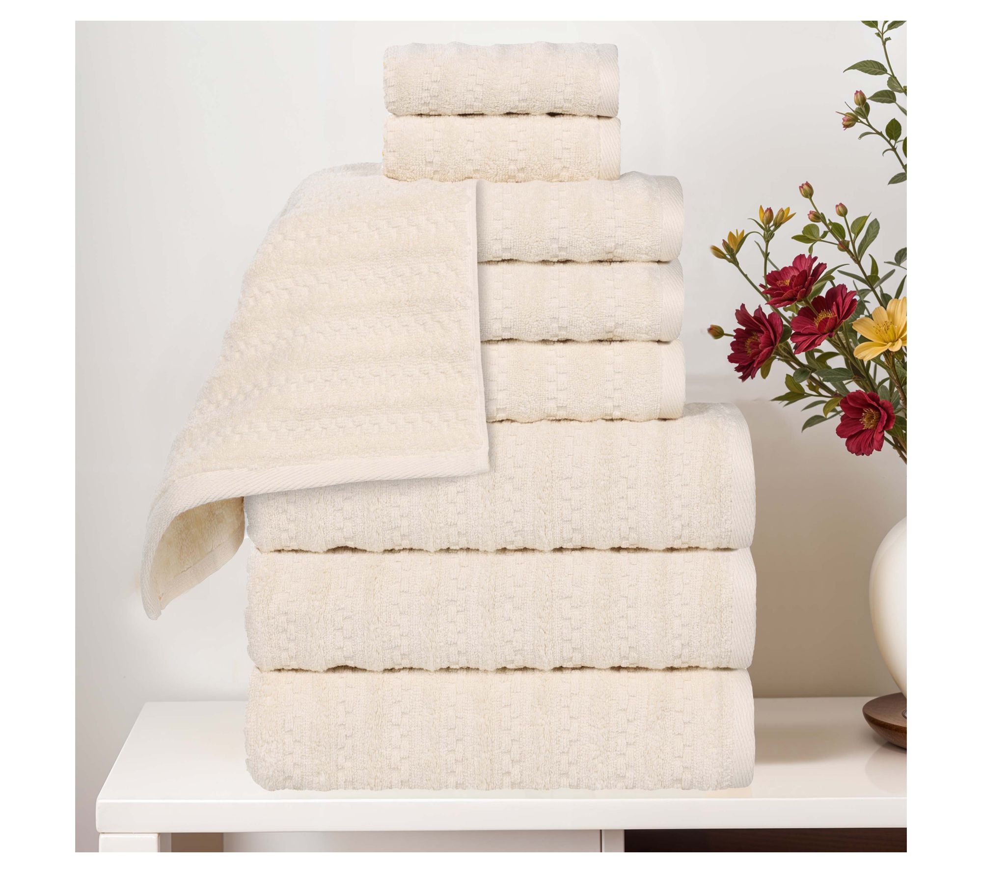Superior 9 Piece Zuma Zero Twist Cotton Soft Towel Set