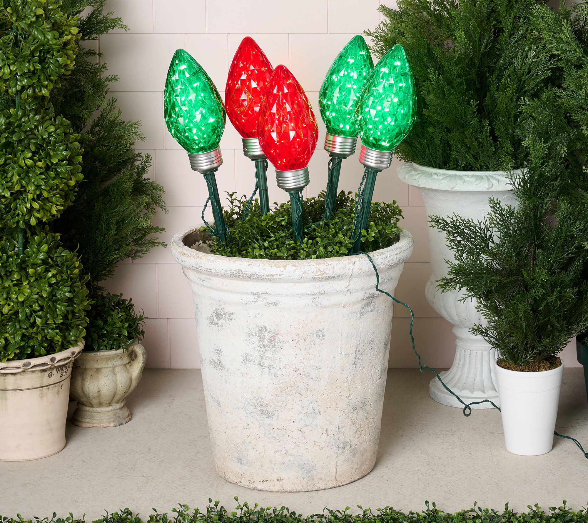 "As Is" Bethlehem Light Set/5 Oversized C9 Stake Lights