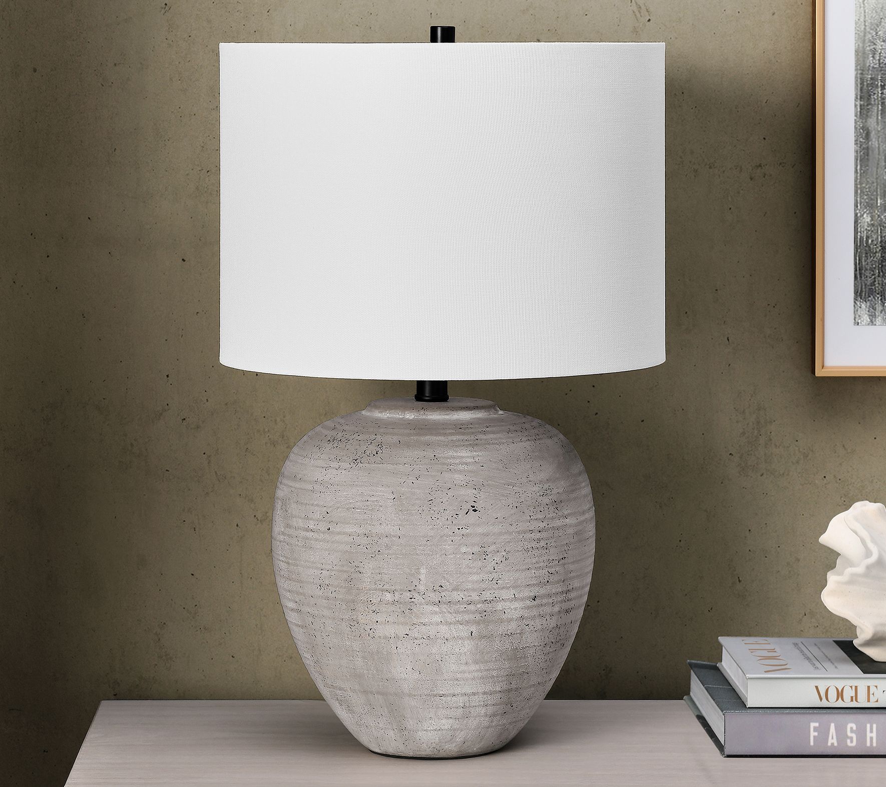 Hudson&Canal Shira Ceramic Table Lamp with Fabric Shade