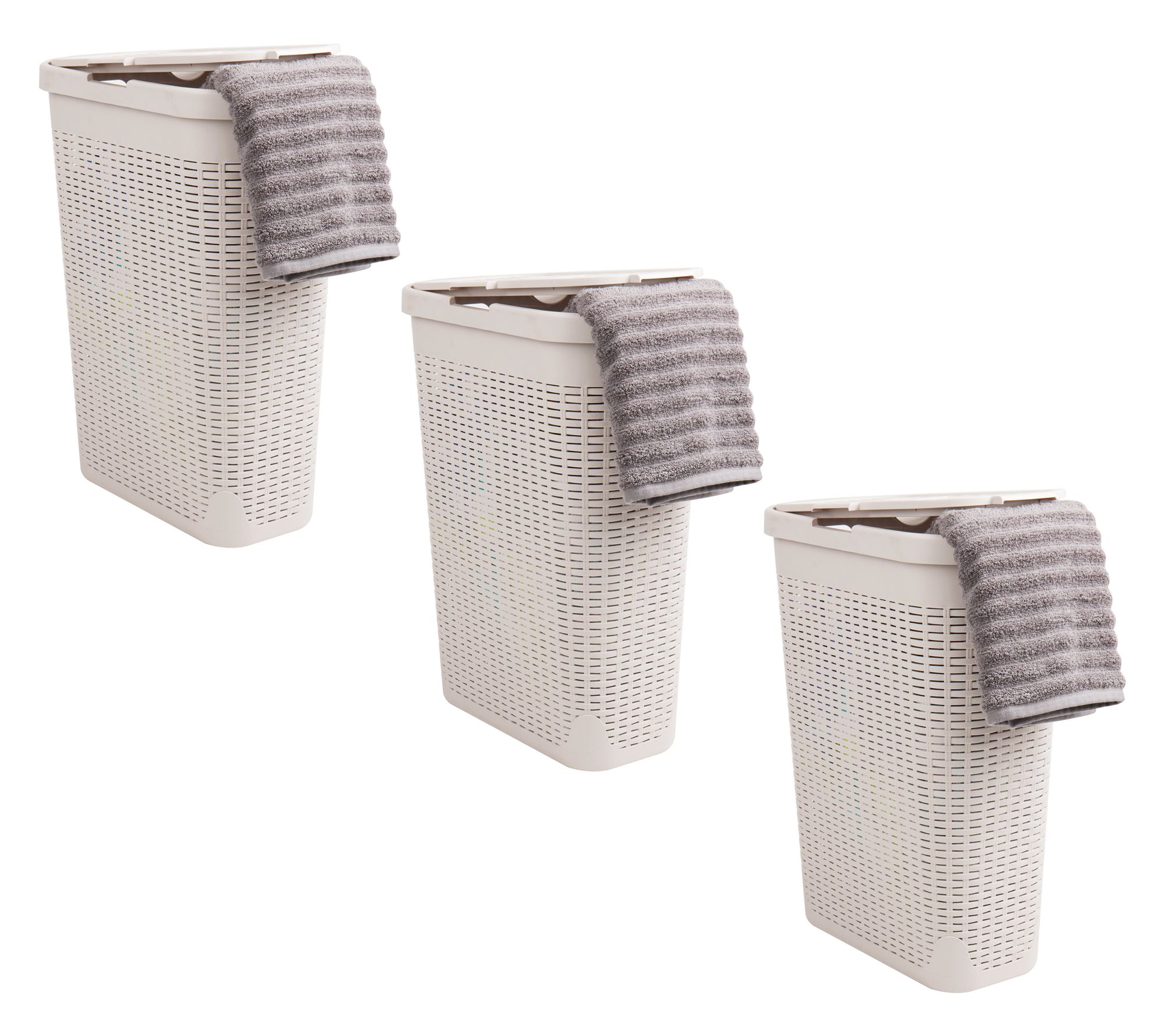 Mind Reader 40L Slim Laundry Hamper, Set of 3