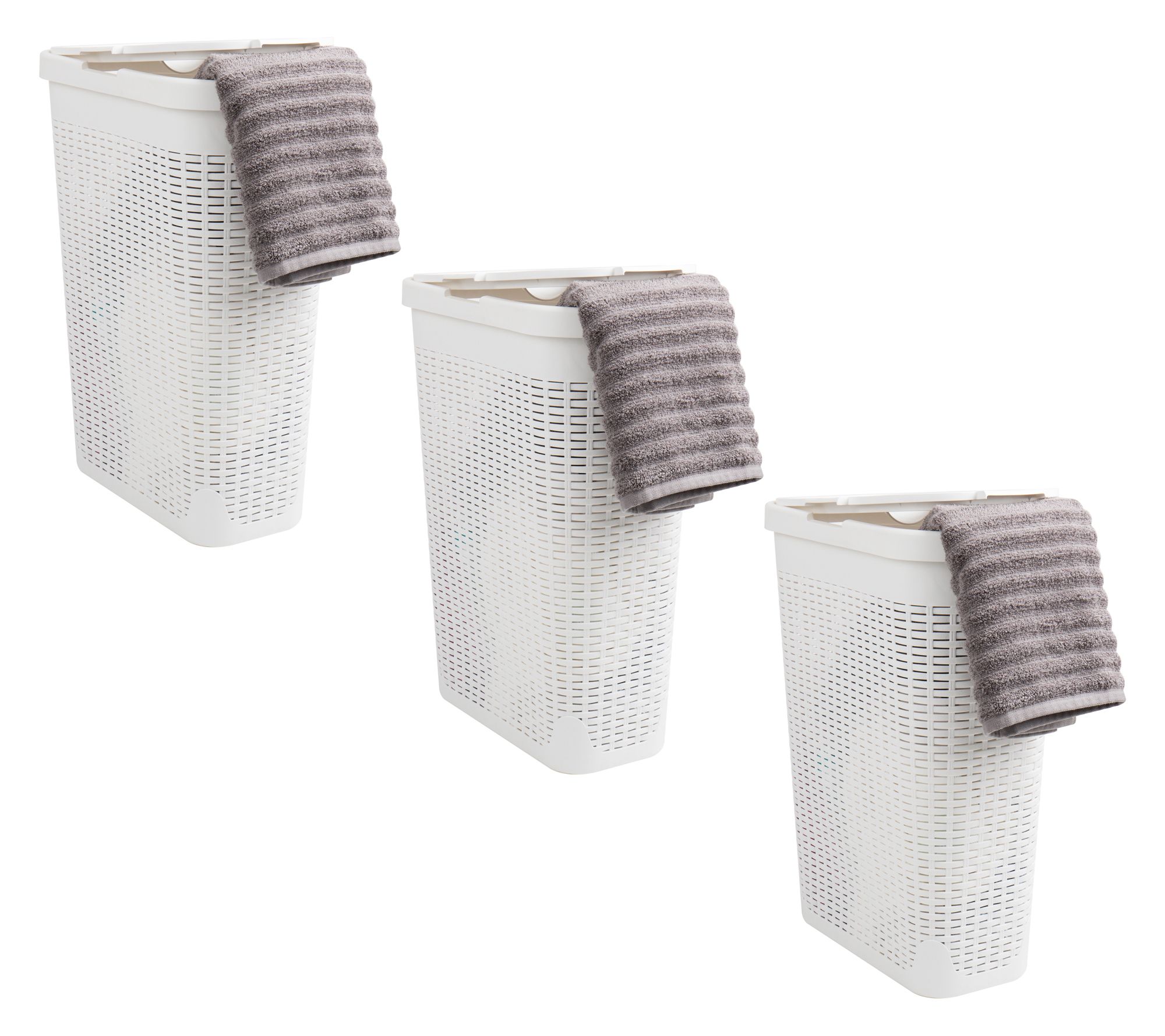 Mind Reader 40L Slim Laundry Hamper, Set of 3