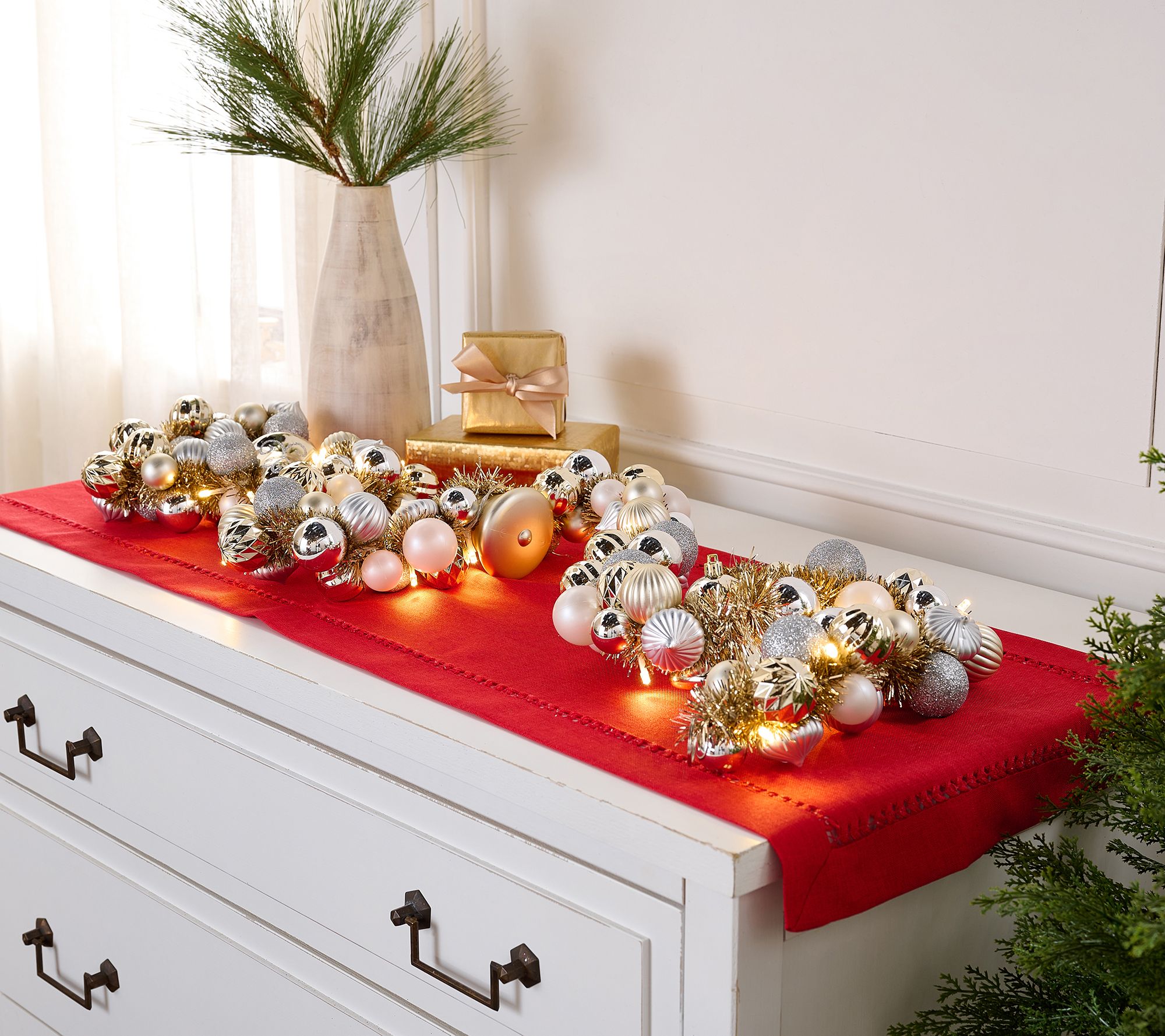 "As Is" Kringle Express 6' Lit Shatterproof Ornament Garland