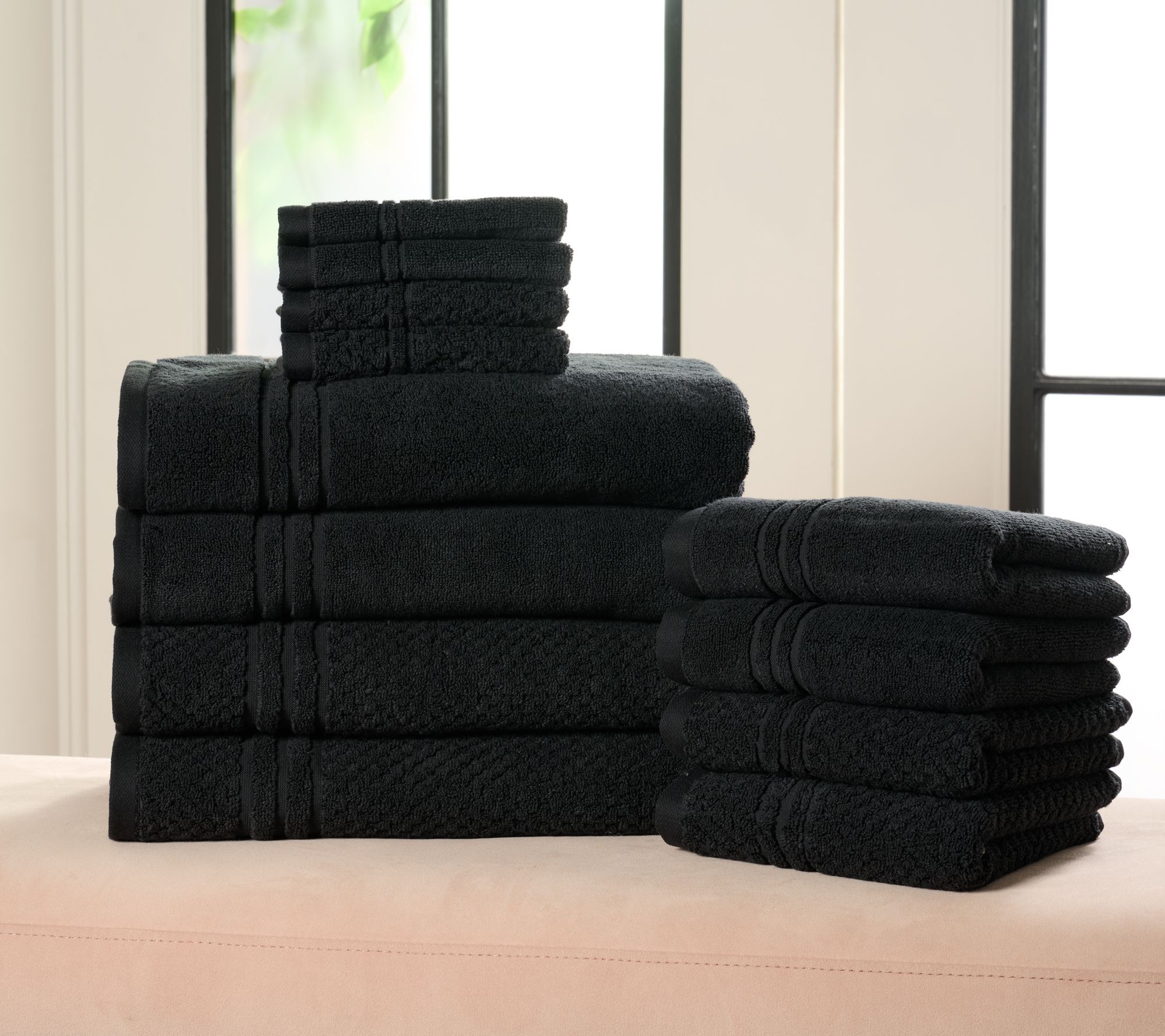 Home Reflections 100% Cotton Solid & Texture 12-pc Towel Set