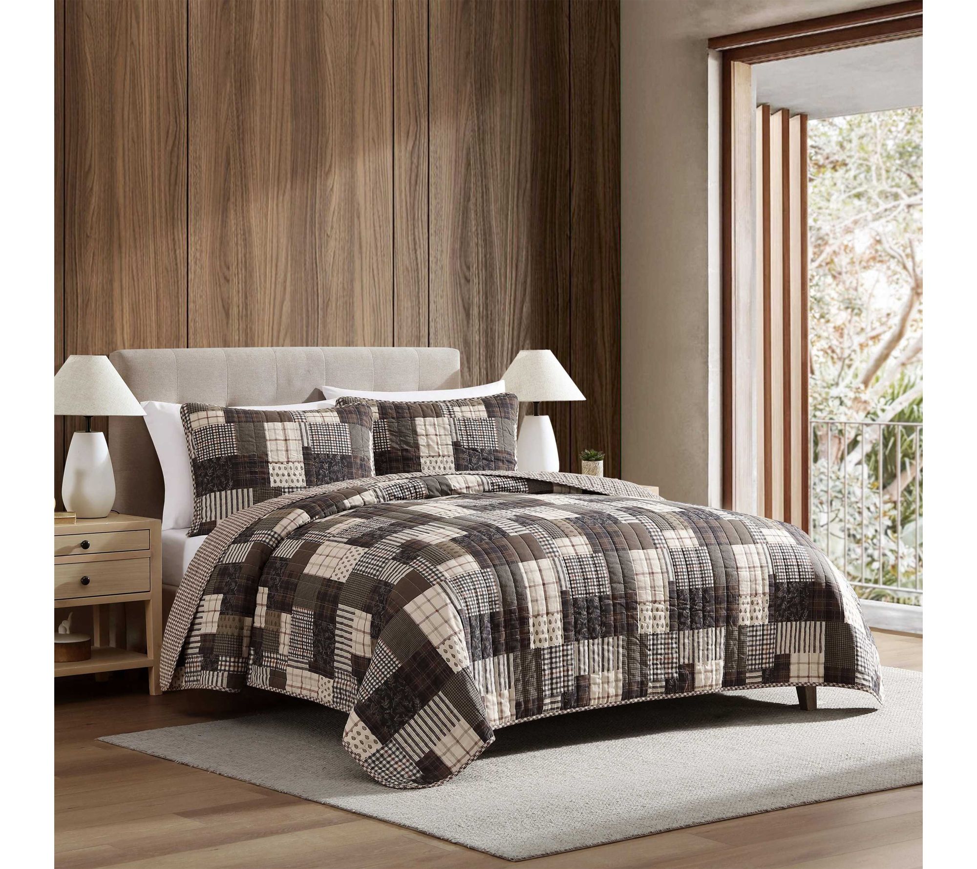 Eddie Bauer Antique Brown Cotton King Quilt Set