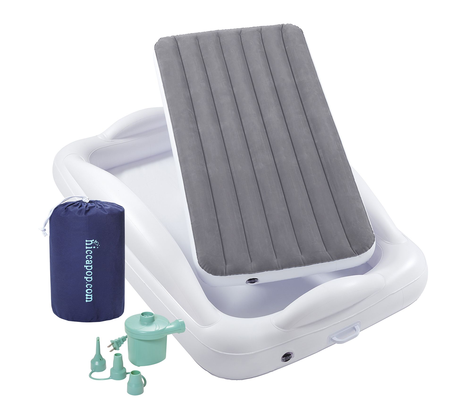 Hiccapop Inflatable Air Mattress Toddler TravelBed W Bumpers