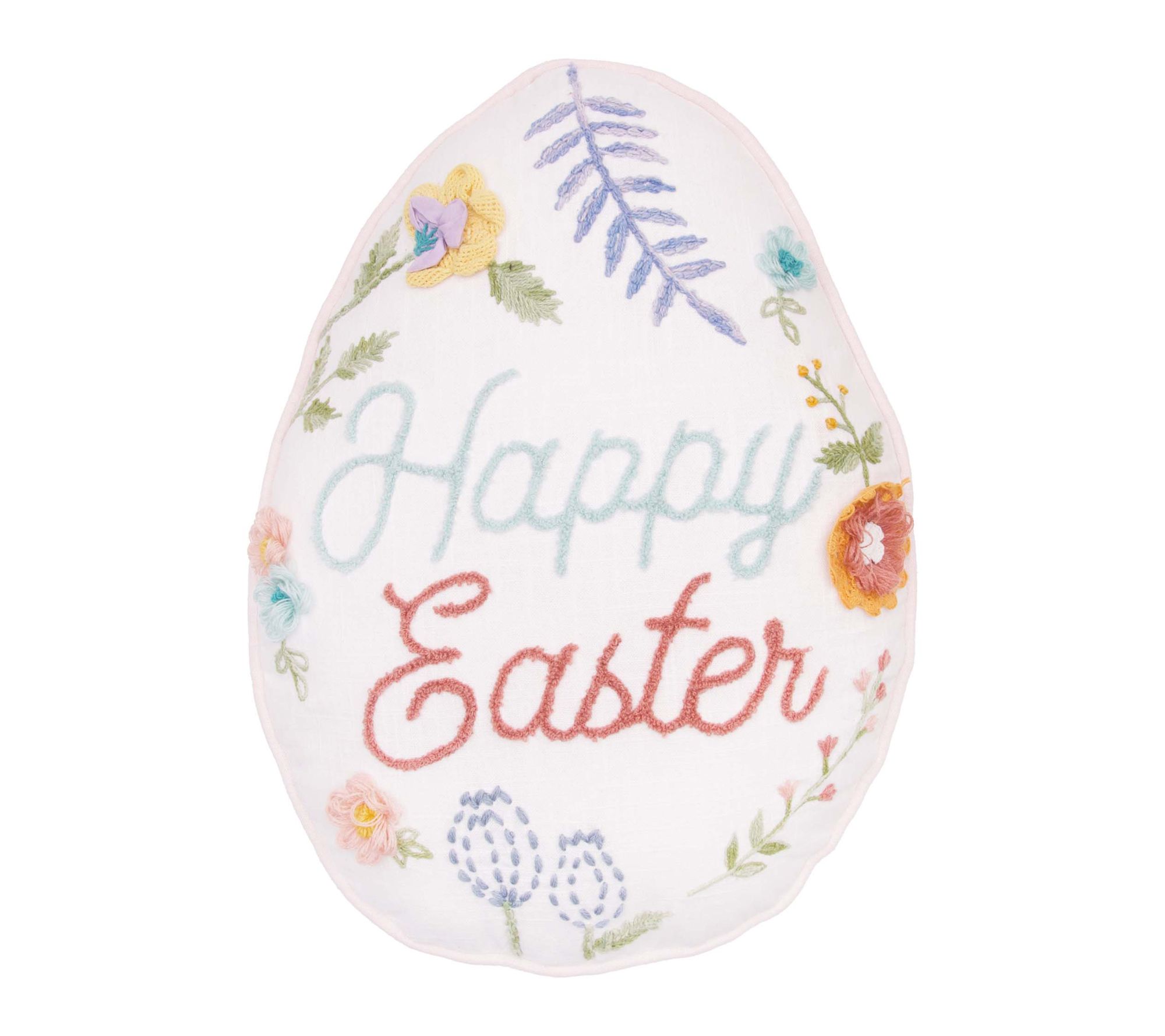 Floral Easter Egg Throw Pillow by Valerie