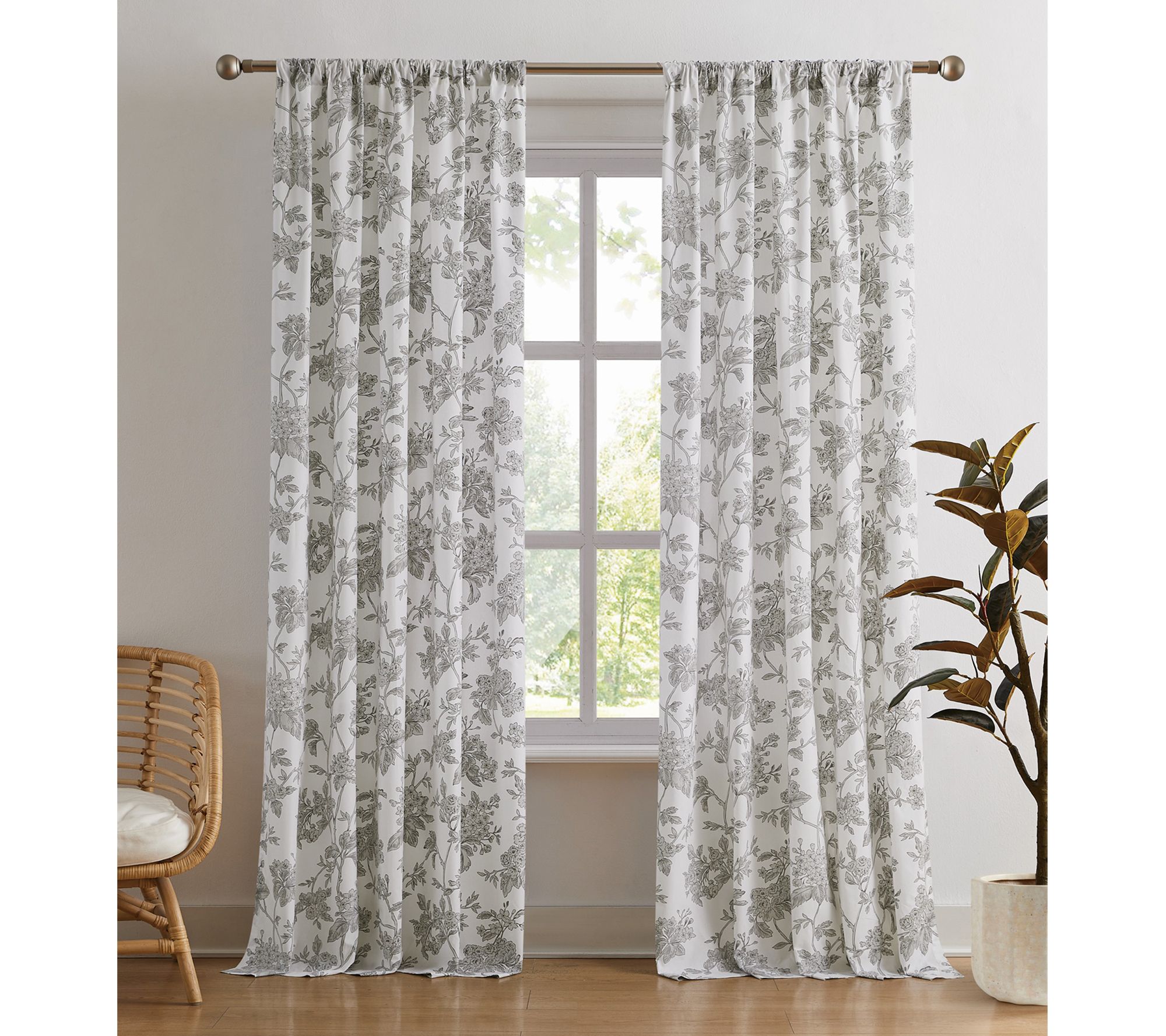 Brooklyn Loom Mila Floral 50x96 Window Curtain