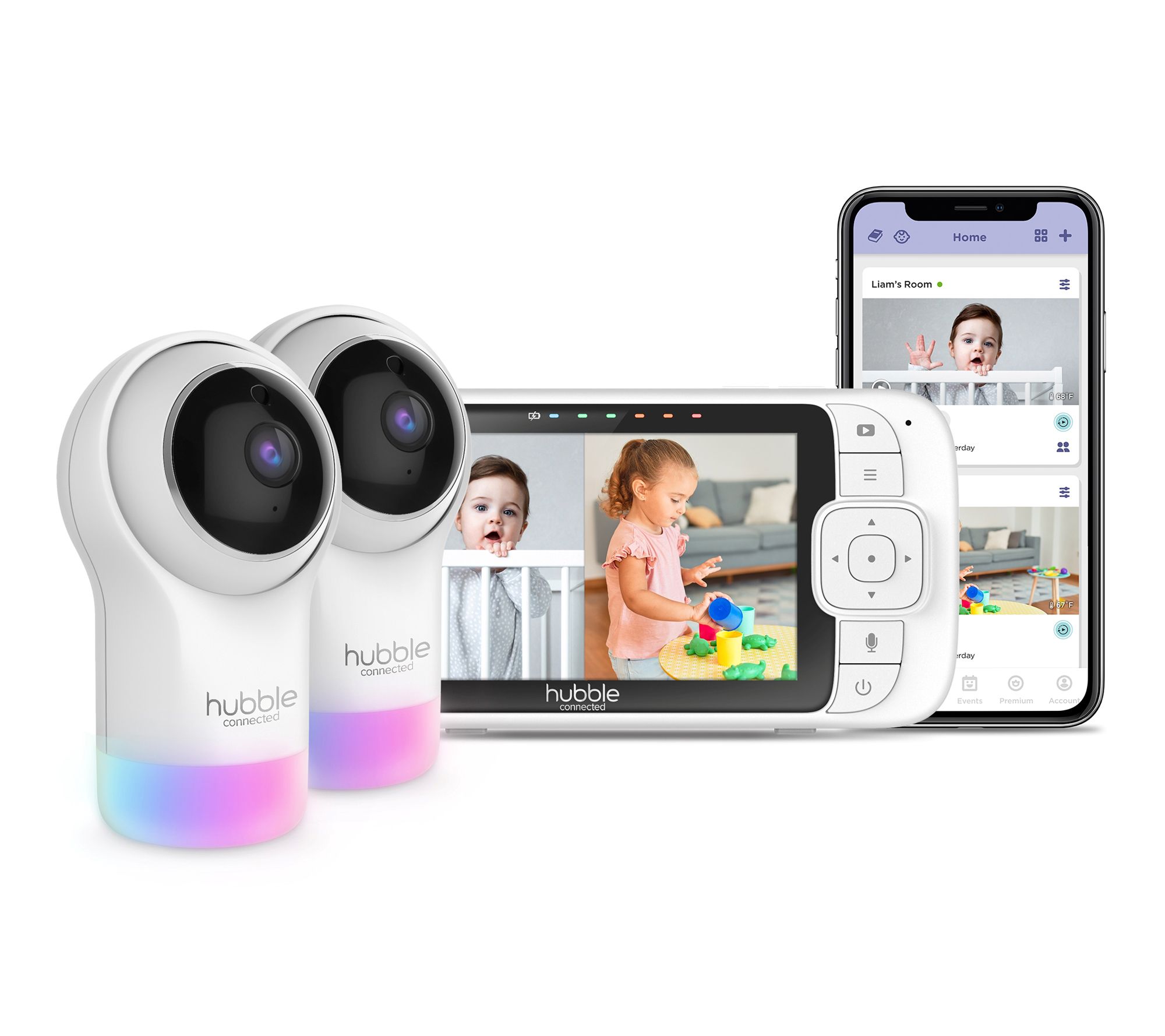 Hubble Glow+ Twin 7-in-1 Smart Baby Monitor