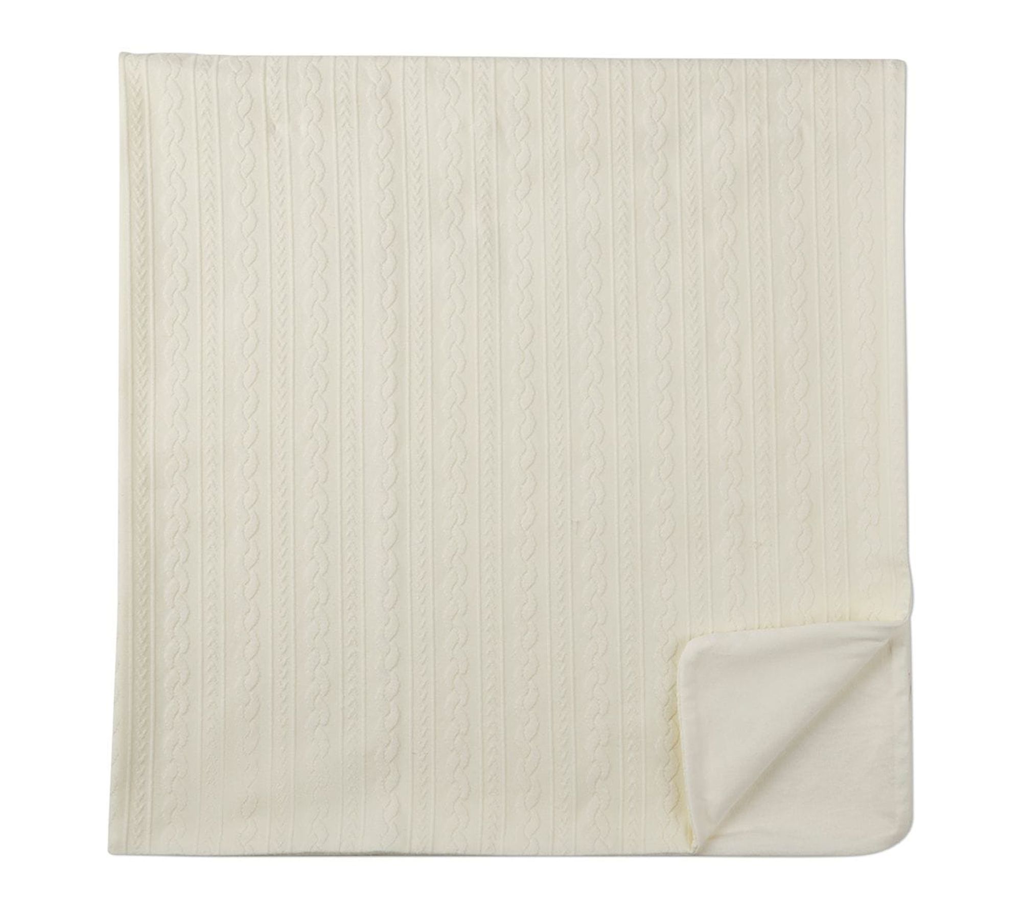 MiniMoi Baby Faux-Cable Cotton-Rich Textured Swaddling Blanket