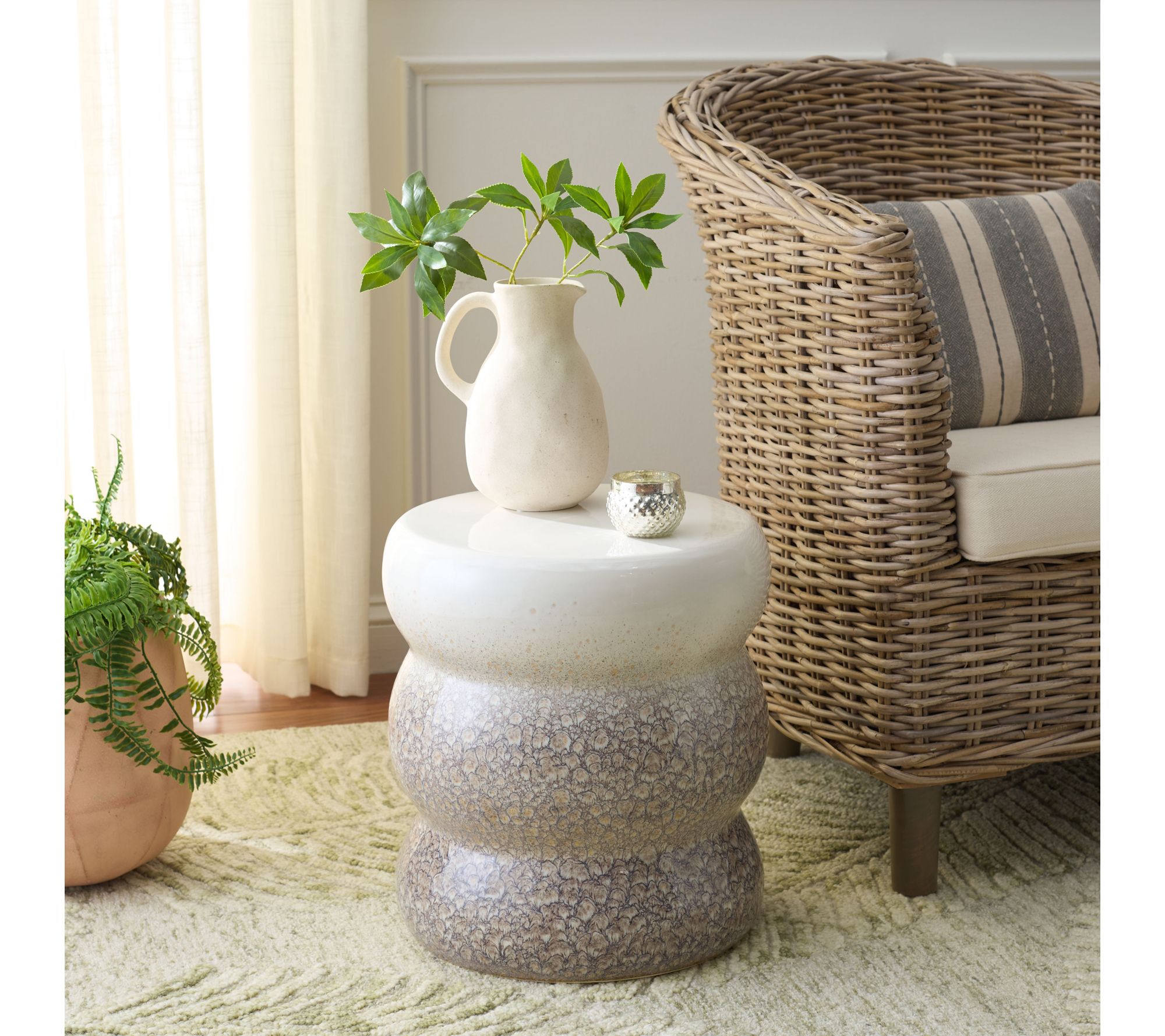 Emi, 15.5 Inch, Ceramic Garden Stool by Valerie - QVC.com