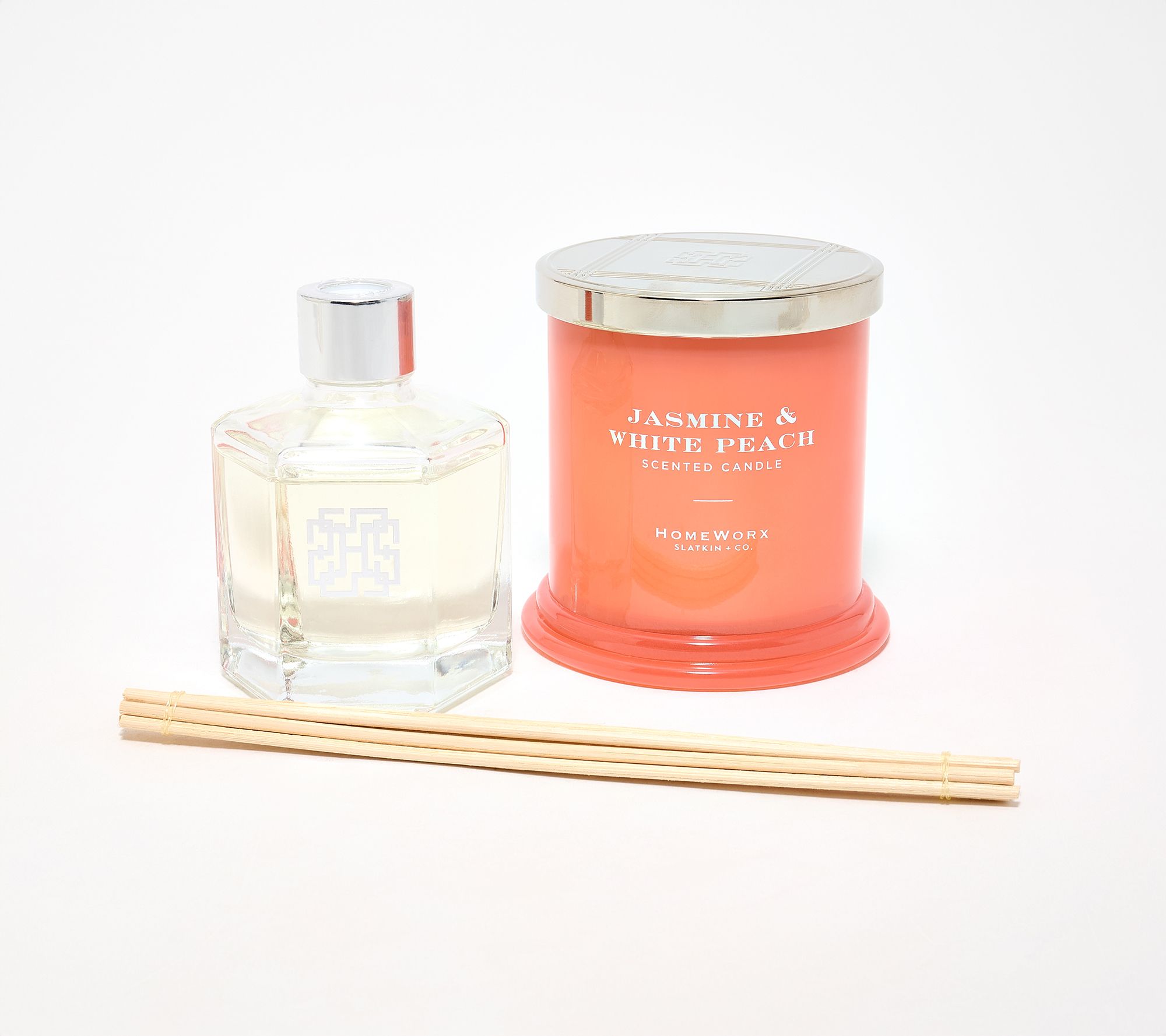 "As Is"HomeWorx by Slatkin + Co Core Classics 8oz Candle & Reed Set