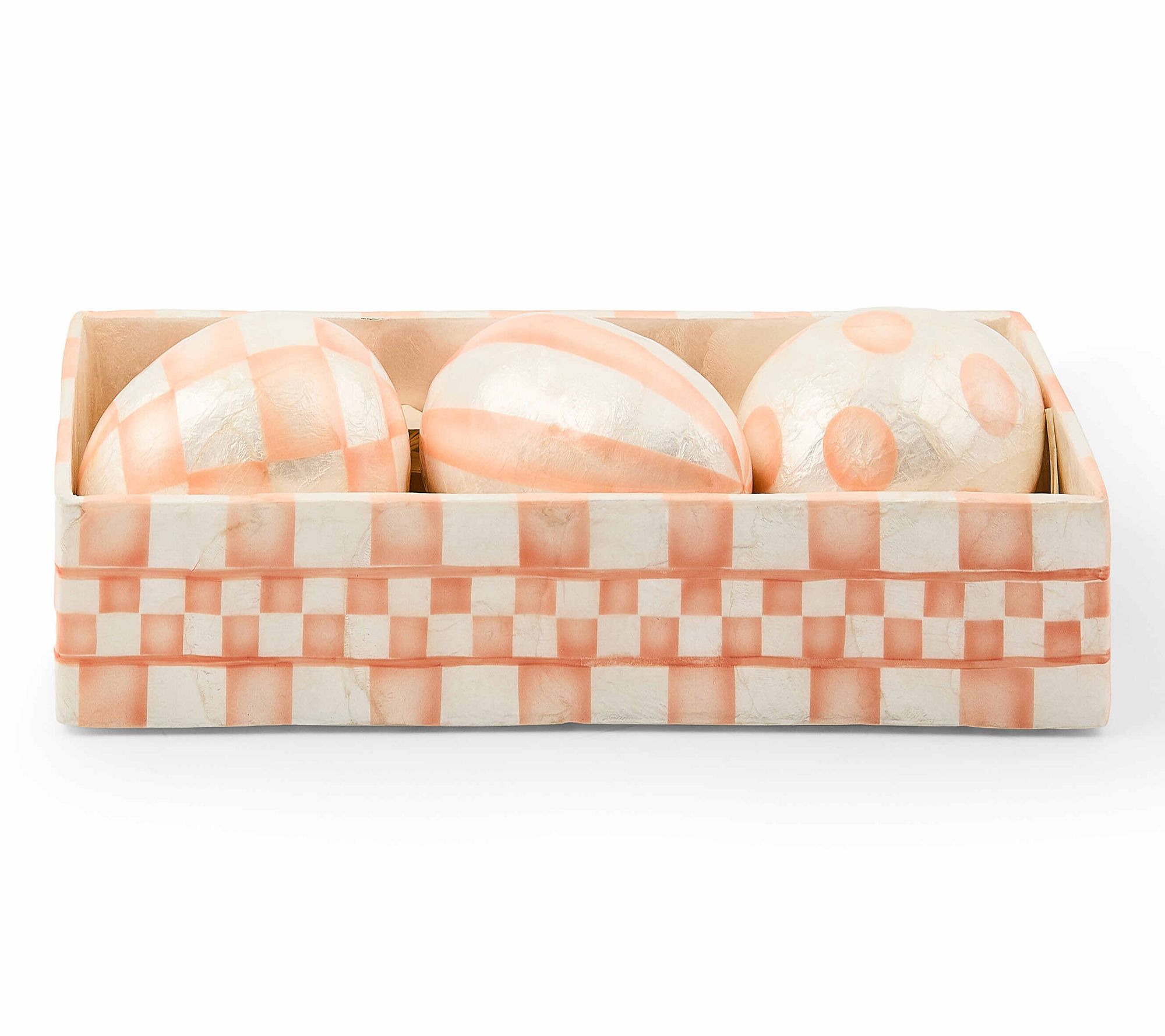 "As Is" MacKenzie-Child Set of 3 Capiz Eggs