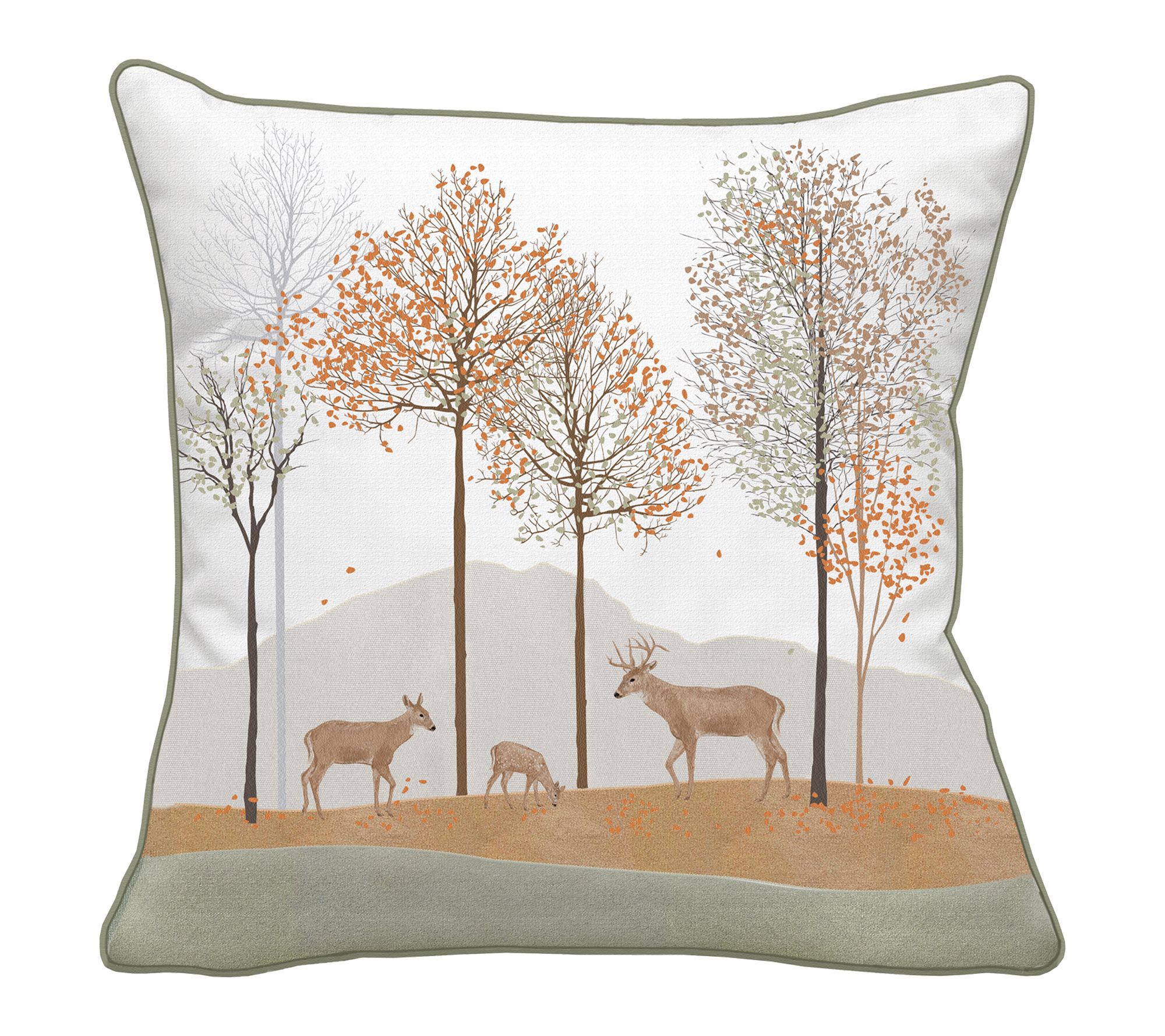 Woodland Deer Indoor/Outdoor Pillow by Valerie