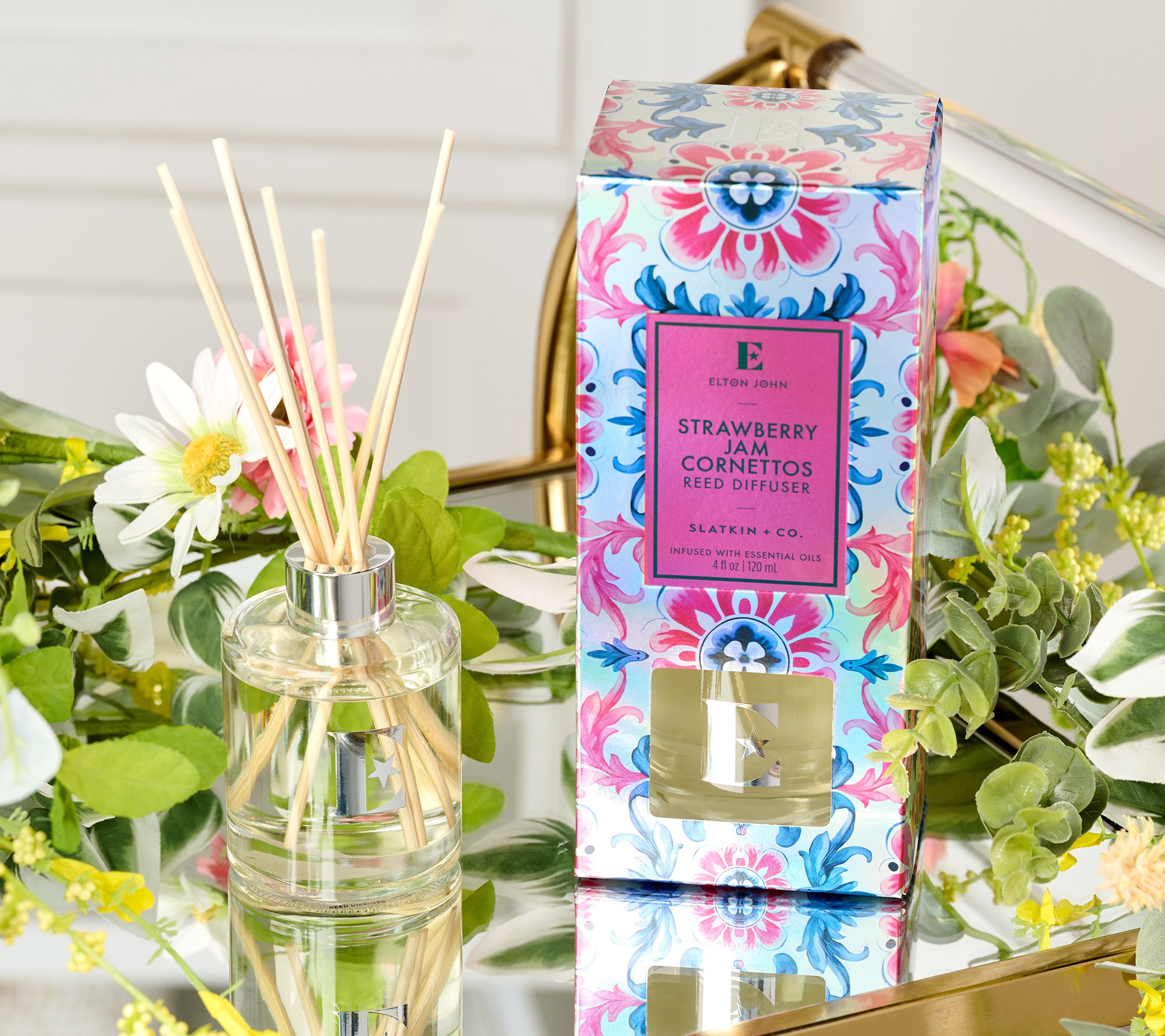 "As Is" Elton John x Slatkin + Co. S/2 Strawberry Jam Reed Diffusers