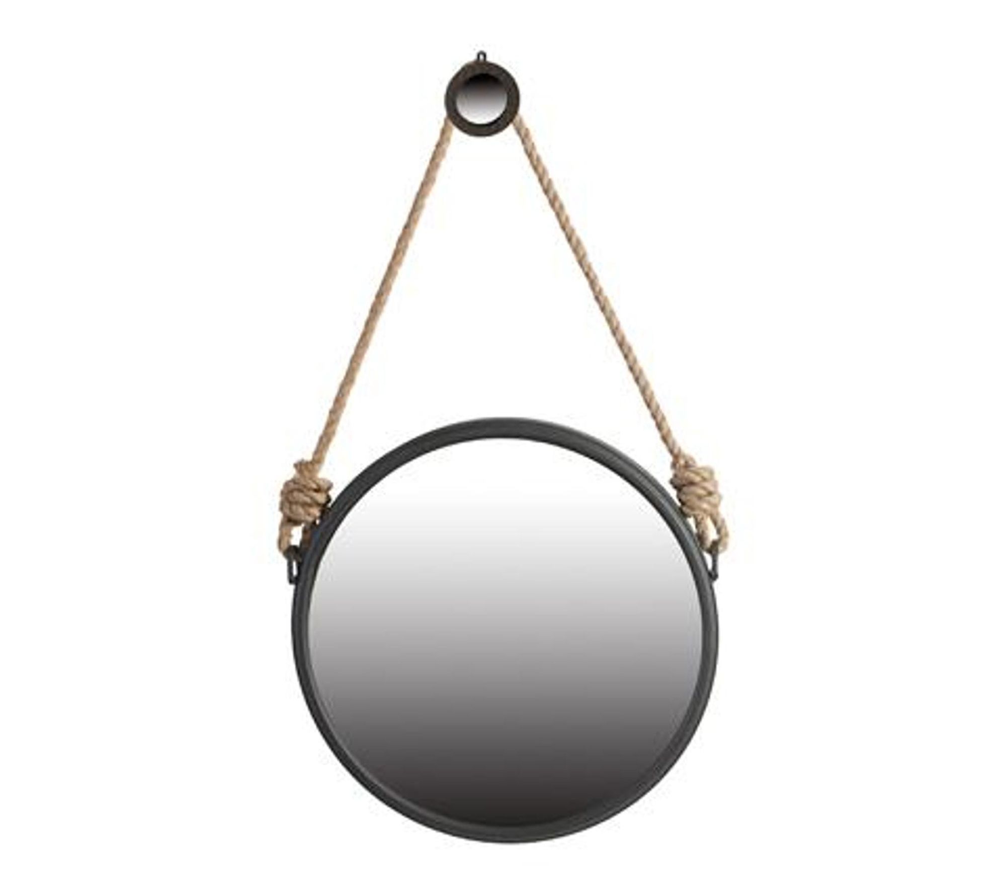 HomeRoots Black & Silver Round Accent Metal Wall Mirror