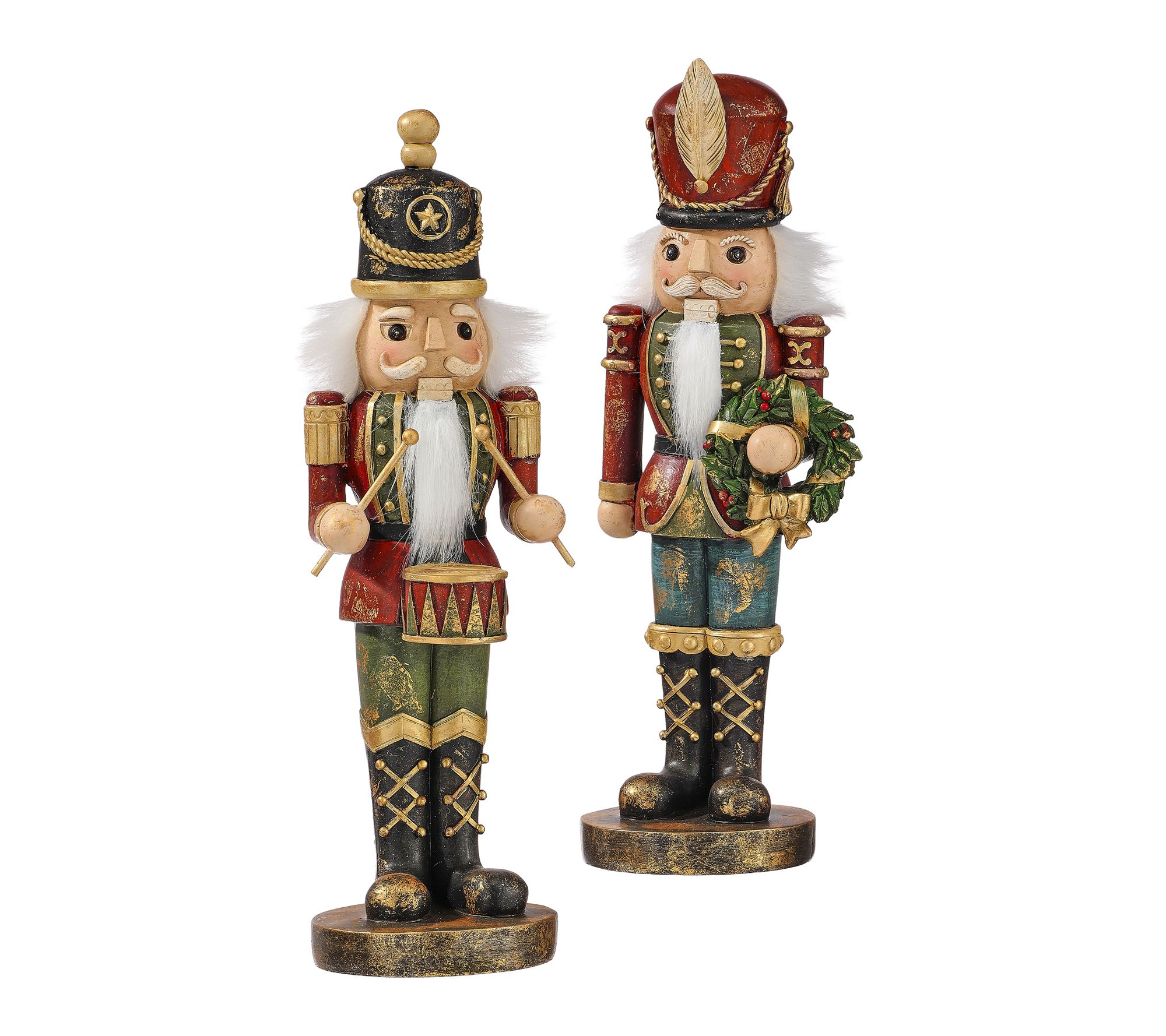 12" Resin Antique Nutcracker Set of 2 by Valerie