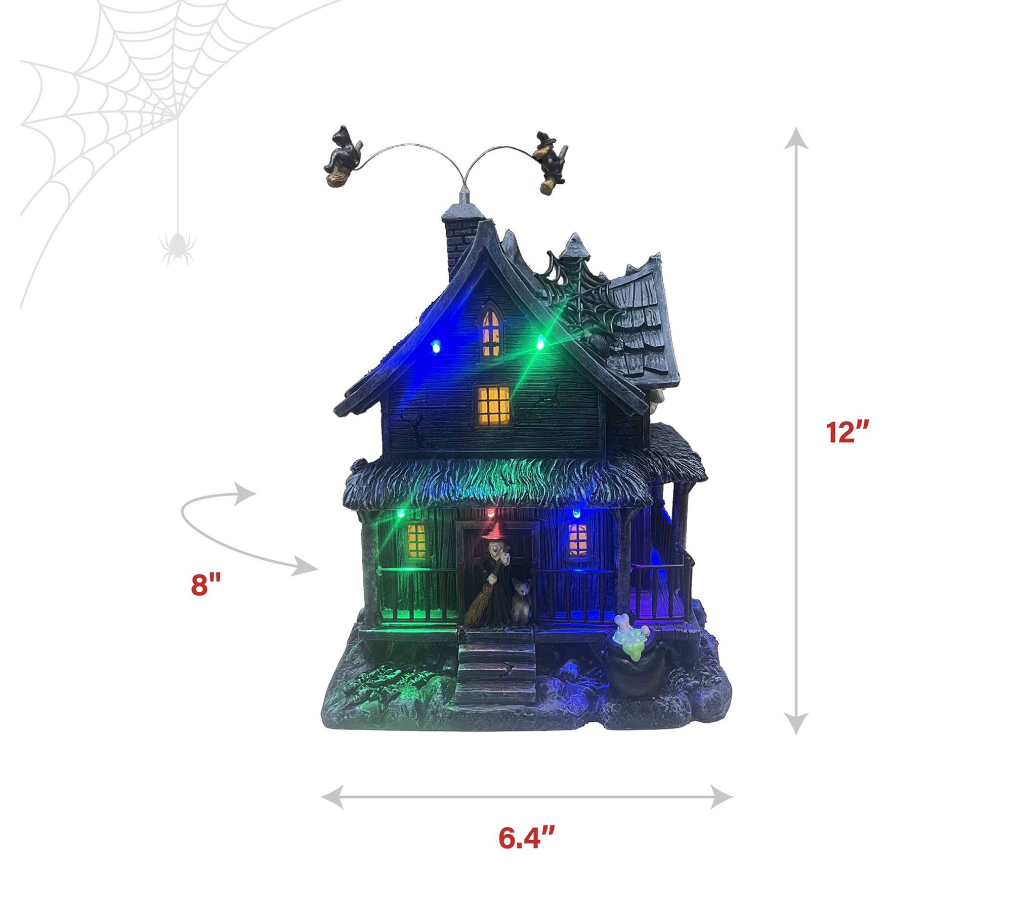 Haunted Hill Farm 36-in. LED Haunted House with Flying Witches | QVC