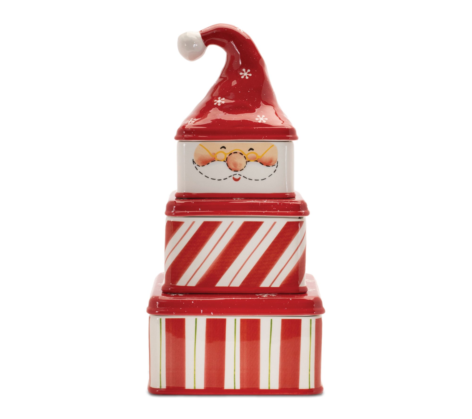 Melrose Ceramic Stacking Santa Character (Set of 3)
