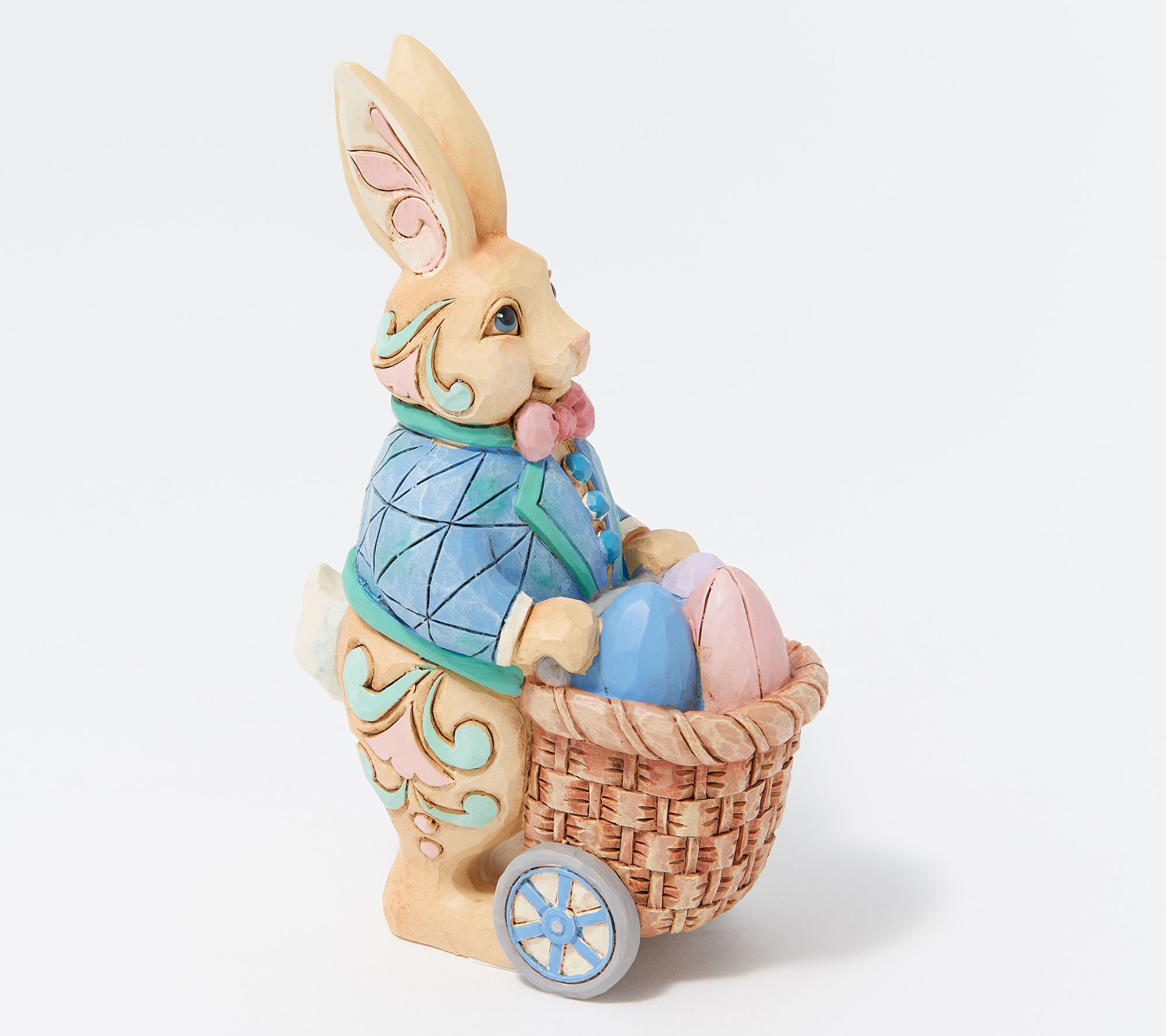 Jim Shore Heartwood Creek Pint Size Bunny Pushing Easter Egg Cart - QVC.com