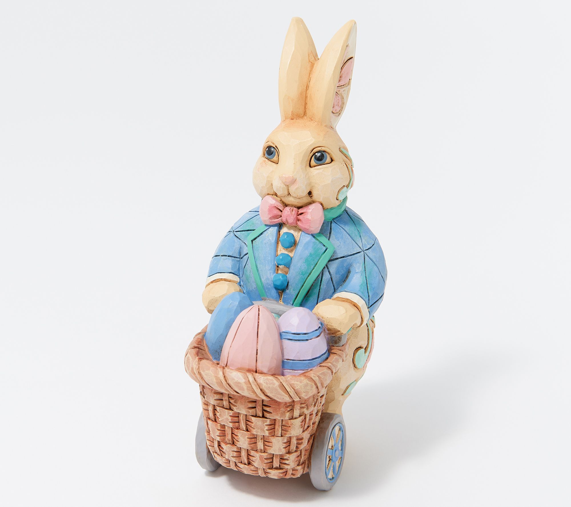 Jim Shore Heartwood Creek Pint Size Bunny Pushing Easter Egg Cart