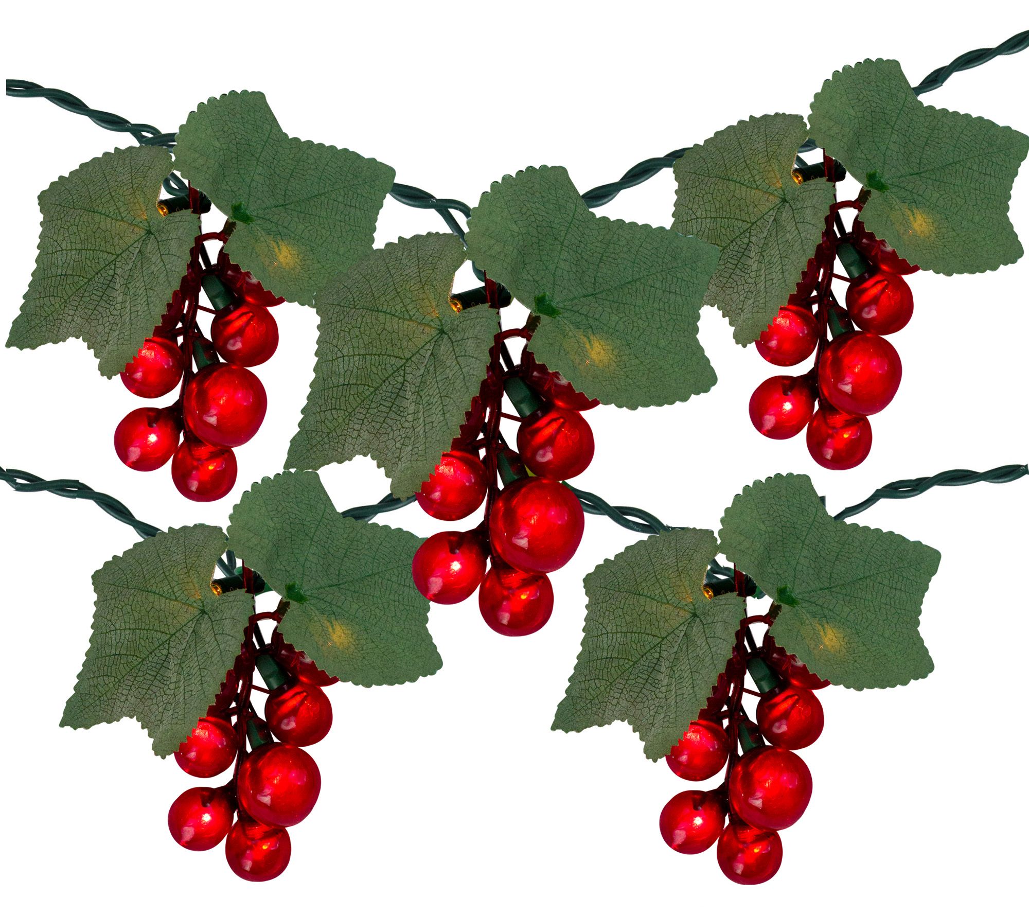 Northlight 5 Red Grape Cluster Patio String Ligt Set - 6'