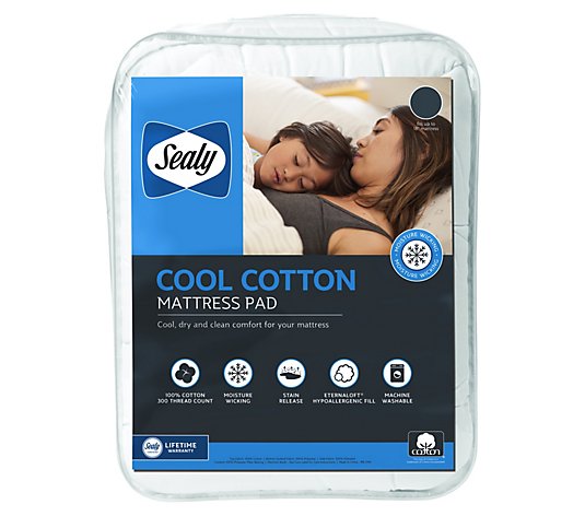 Sealy Cool Cotton Mattress Pad-Twin