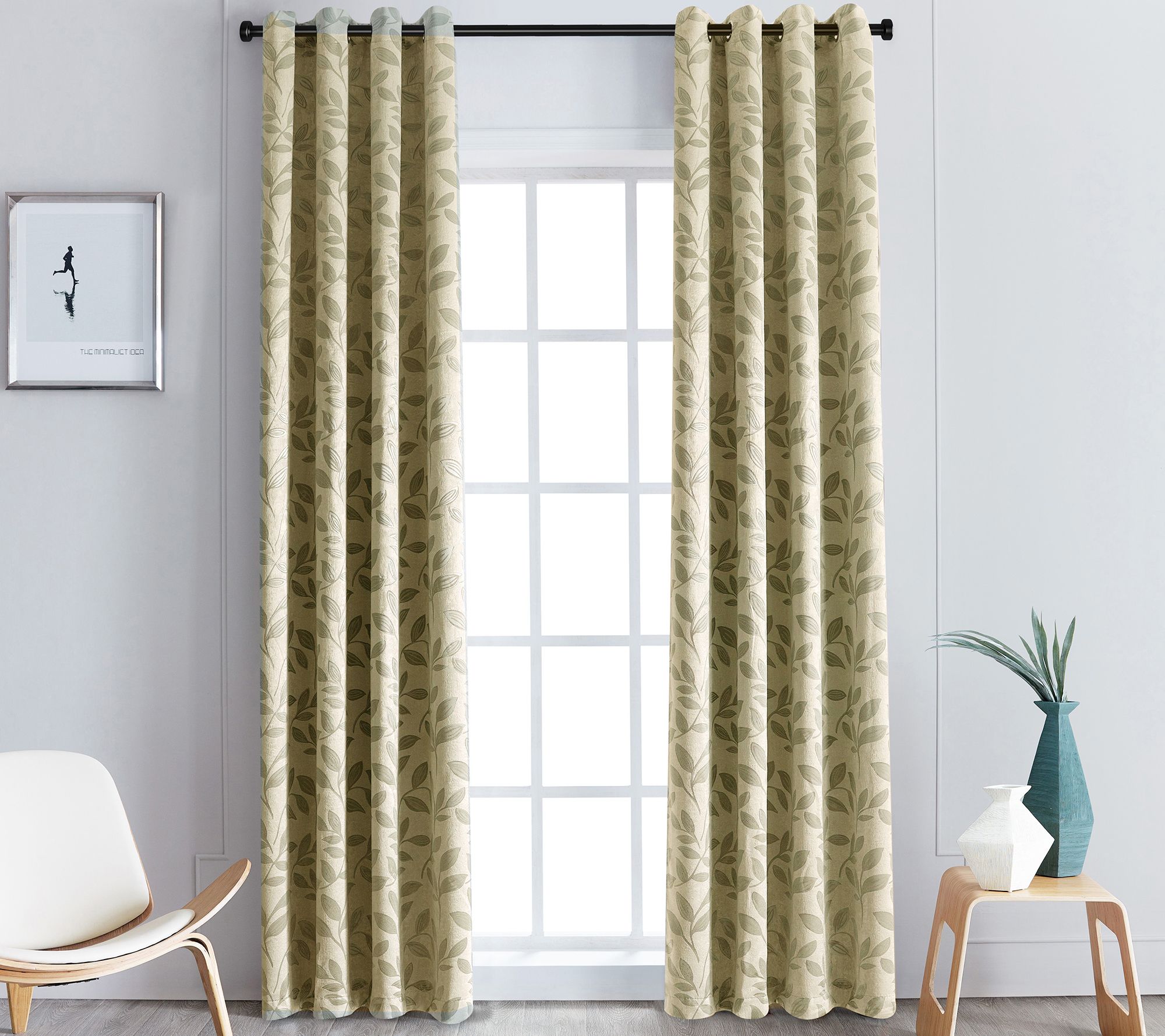 Superior Leaves Blackout Panel Curtains (Set Of 2), 52 X 96