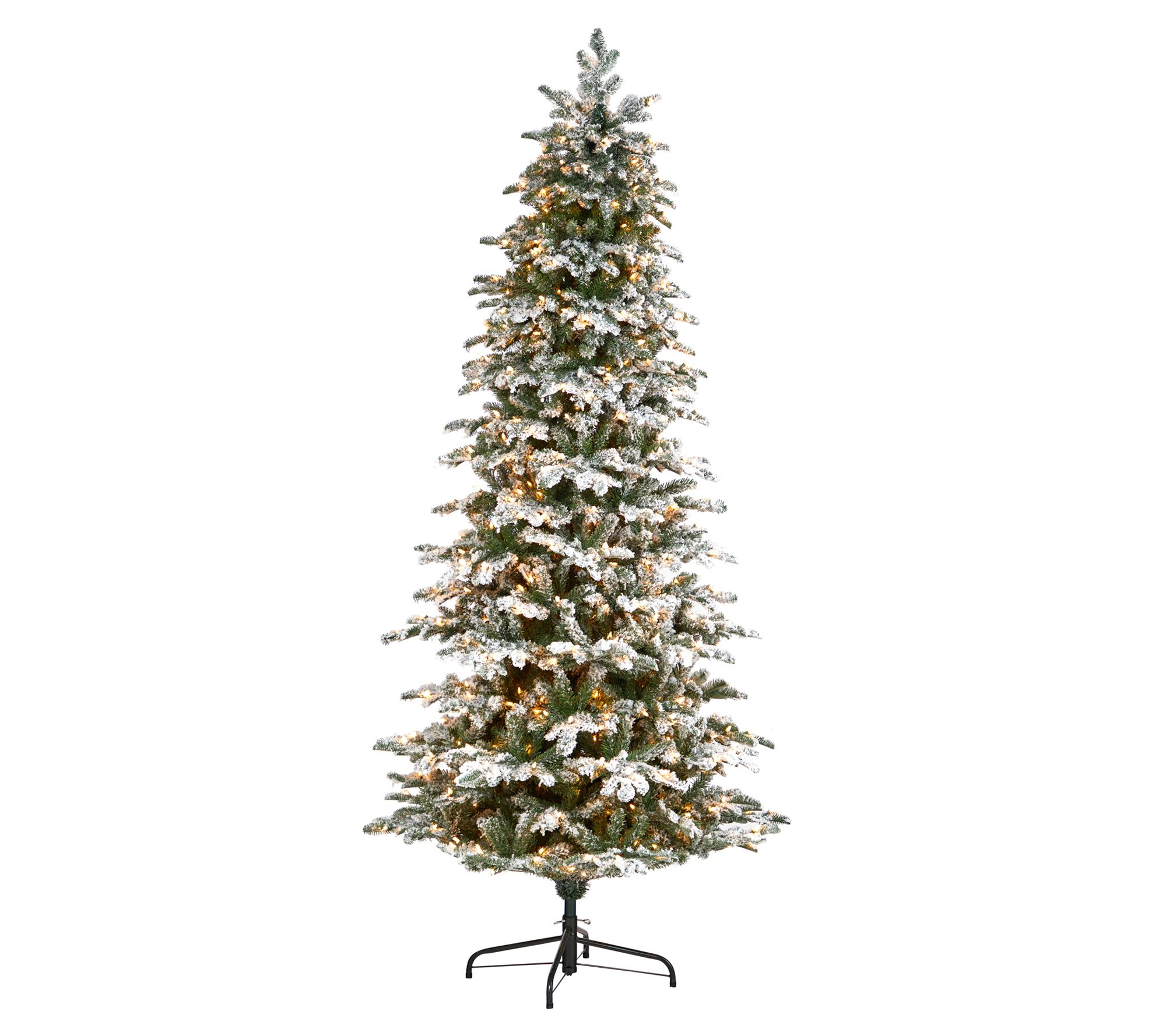 Nearly Natural 8' Flocked Christmas Tree w/650ights