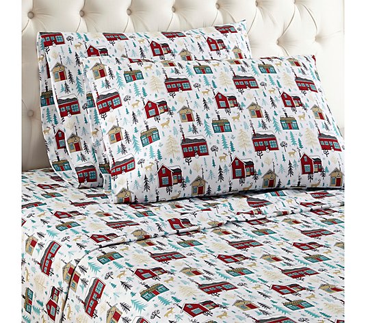 Shavel Micro Flannel Printed Queen Sheet Set