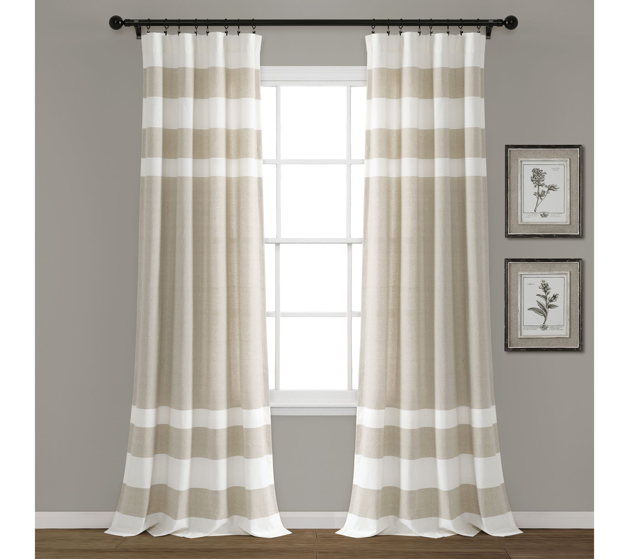 Lush Decor Cape Cod Stripe Cotton 40" x 84" (2)Window Panels