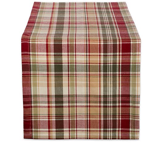 Design Imports Give Thanks Plaid Table Runner 14"x72"