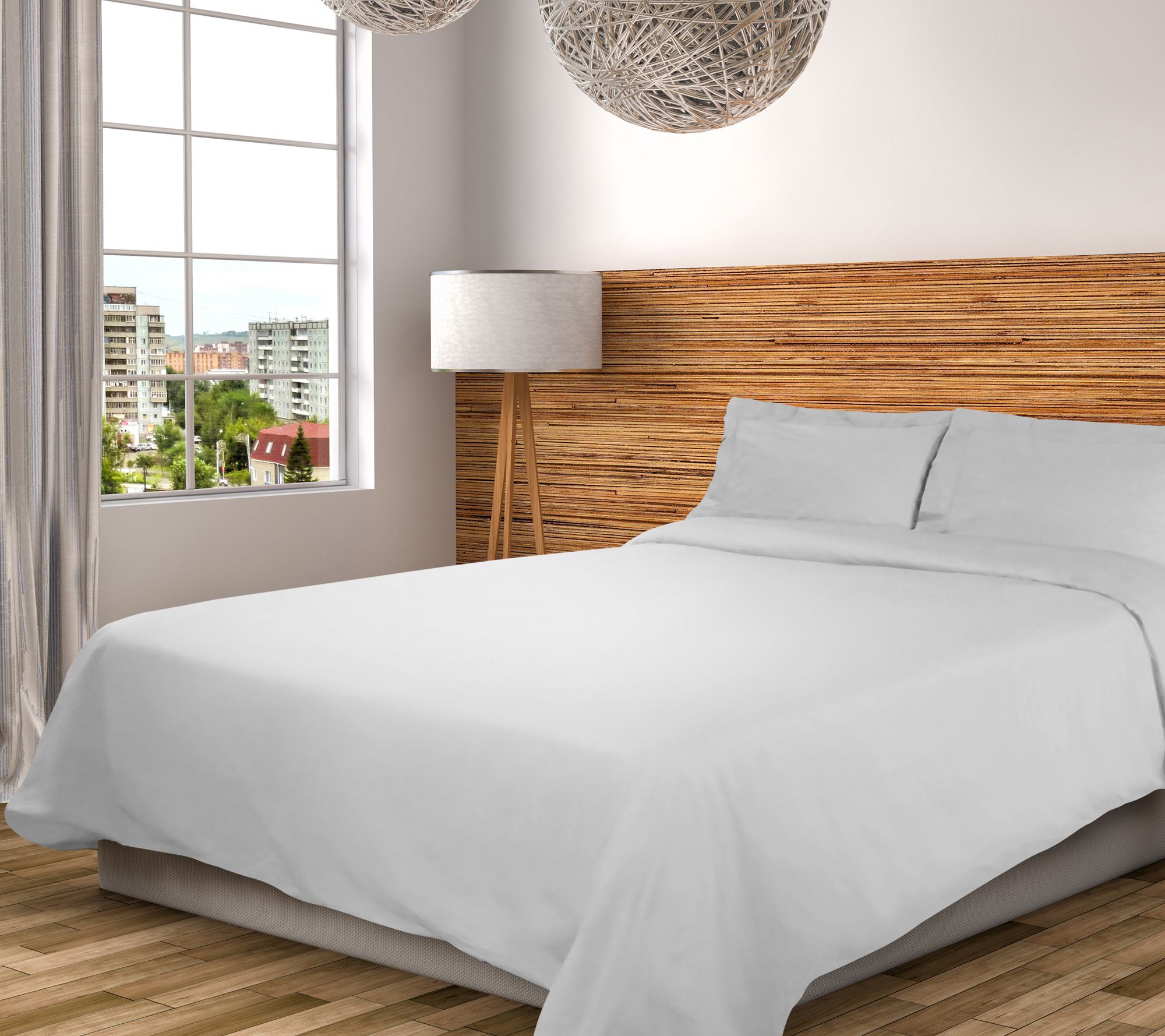 Superior Solid Cotton Percale Duvet Cover Set, Twin