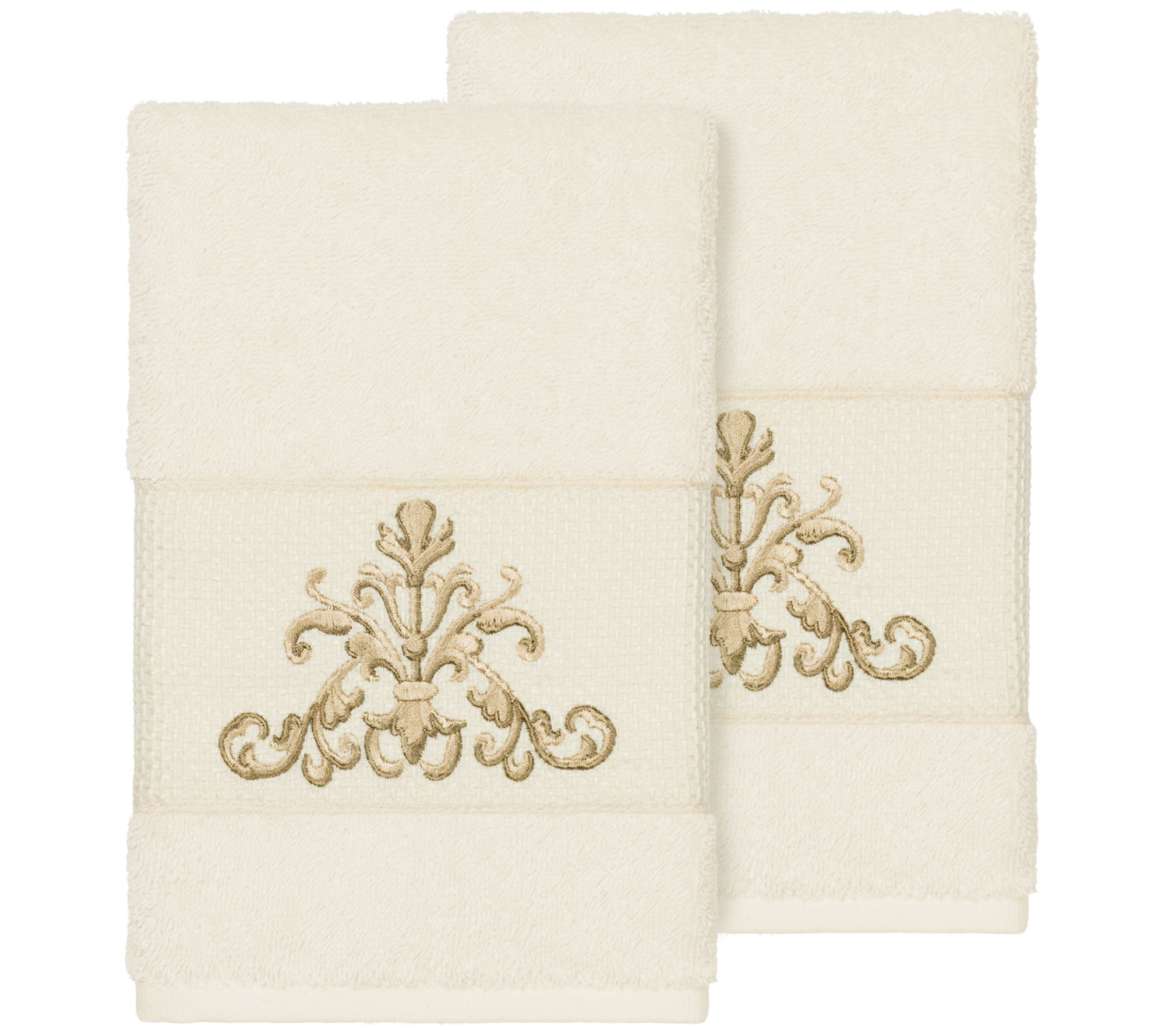 Linum Home Textiles Scarlet 2PC Embellished Hand Towel Set